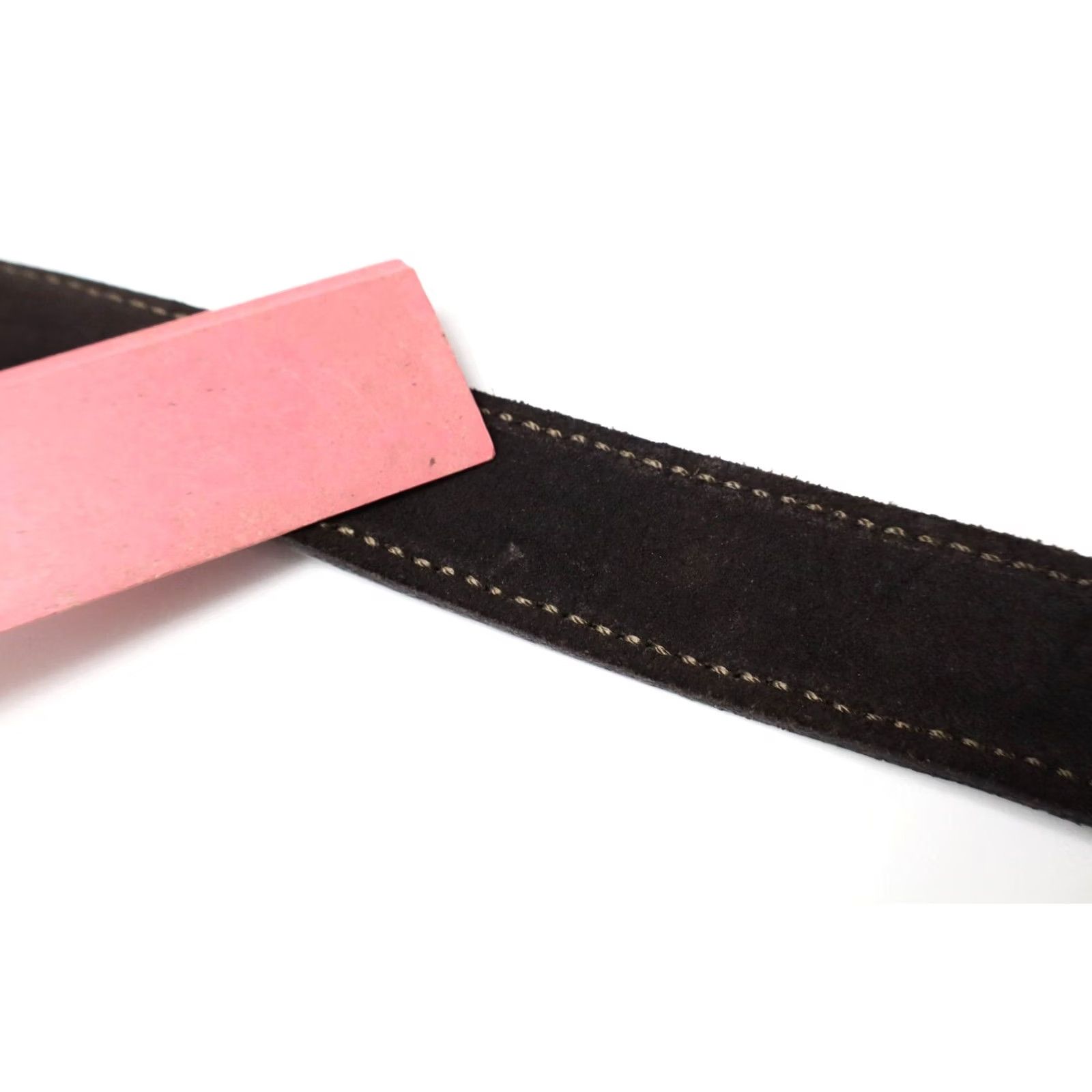 Suitsupply Suitsupply Belt Men's 85/34 Suede Leather Round Double Buckle Brown Belt Size ONE SIZE - 7 Thumbnail