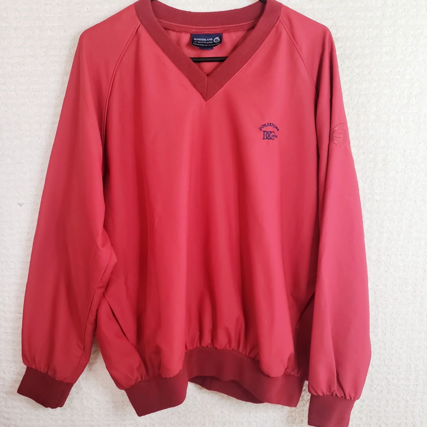 Rains Sunderland Of Scotland Men's L Jacket Windbreaker Golf Rain Pullover Red Nylon Vintage 90s Retro Logo Georgia Clr Mens Size US L / EU 52-54 / 3 - 2 Thumbnail