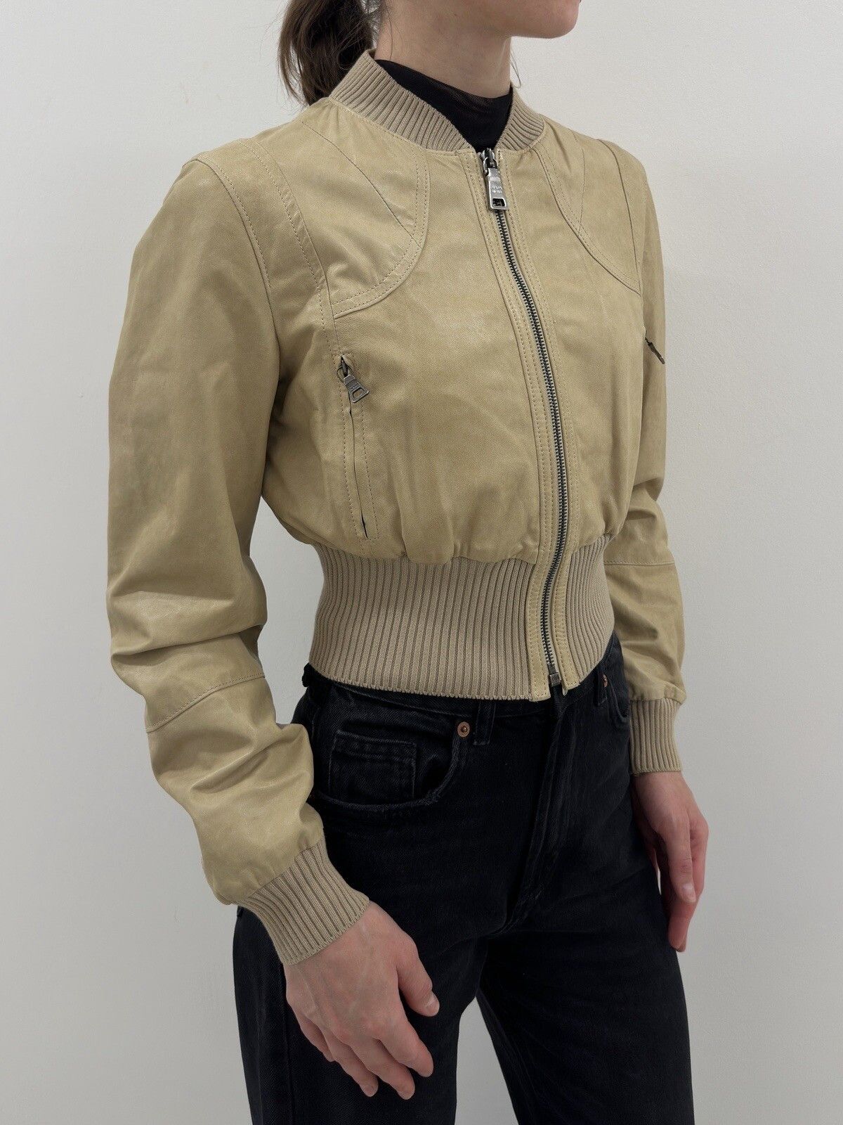 Prada Vintage 2009 Prada Archive Leather Womens Fitted y2k Jacket Size S / US 4 / IT 40 - 2 Thumbnail