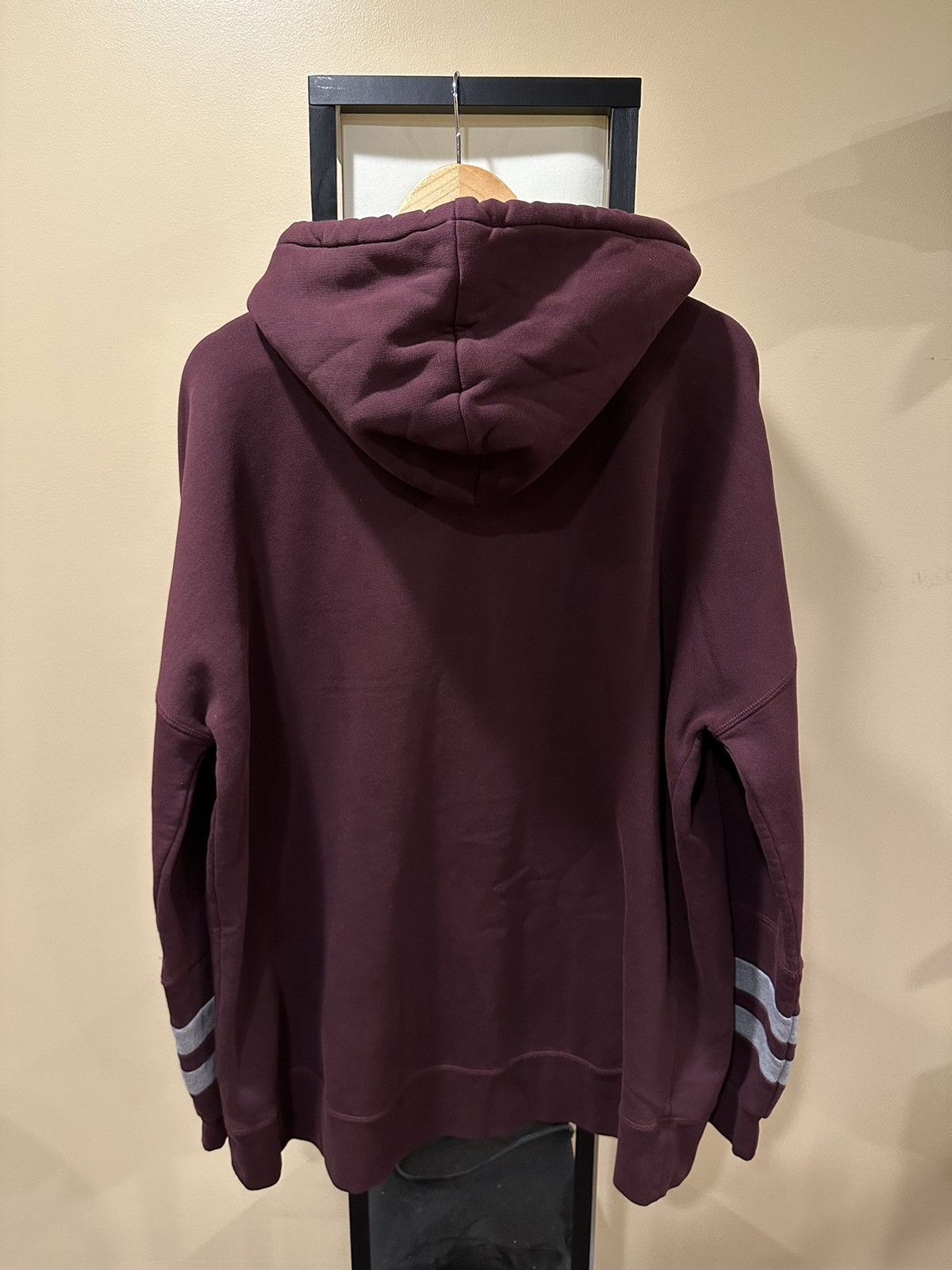 Burberry Burberry London England Wine / Grey Striped Pullover Hoodie Size US M / EU 48-50 / 2 - 2 Thumbnail