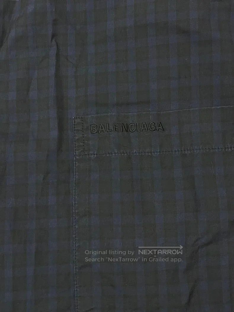 Balenciaga Balenciaga Plaid Logo Embroidered Long Sleeve Shirt. Size US M / EU 48-50 / 2 - 3 Thumbnail