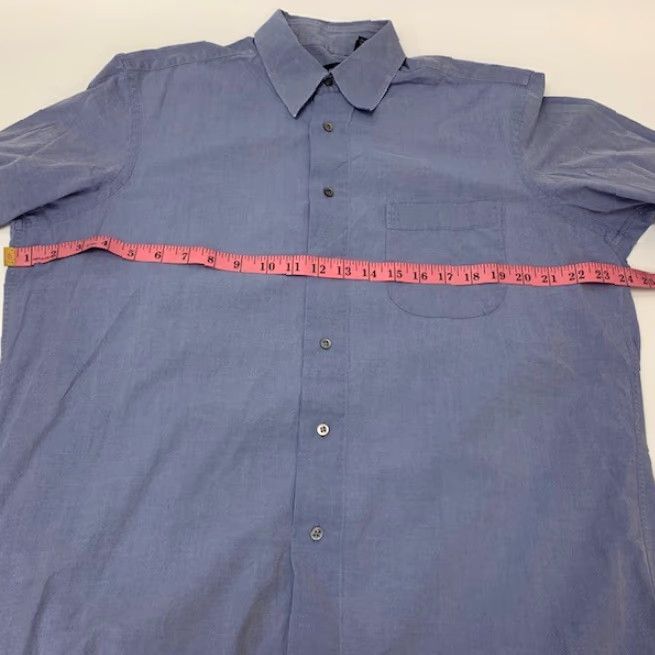 Hugo Boss VINTAGE HUGO BOSS Striped Button Down Long Sleeve Dress Shirt Mens 16 34/35 Pocket Blue Designer Size 42R - 4 Thumbnail