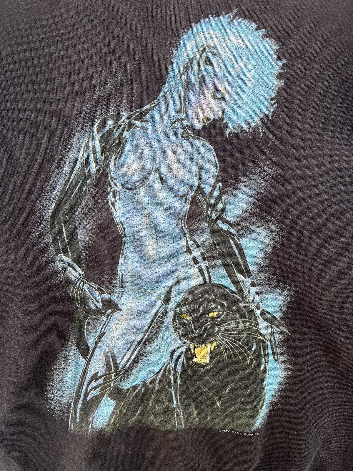 Vintage Vintage 96 Heavy Metal Olivia Sweatshirt Size US L / EU 52-54 / 3 - 3 Thumbnail