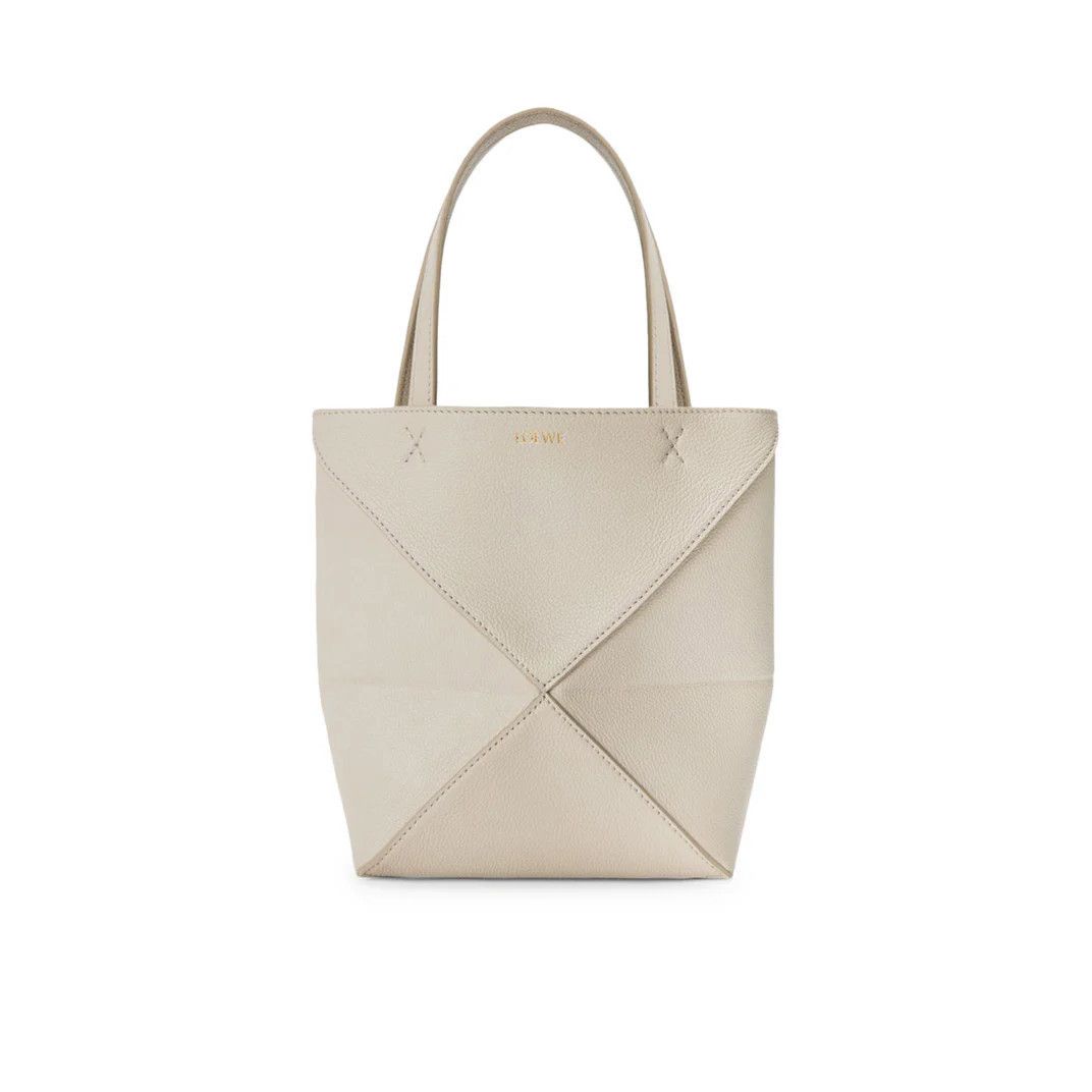 Loewe LOEWE Puzzle Mini Fold $1990 Light Ghost Leather Tote Bag Ne Size ONE SIZE - 1 Thumbnail
