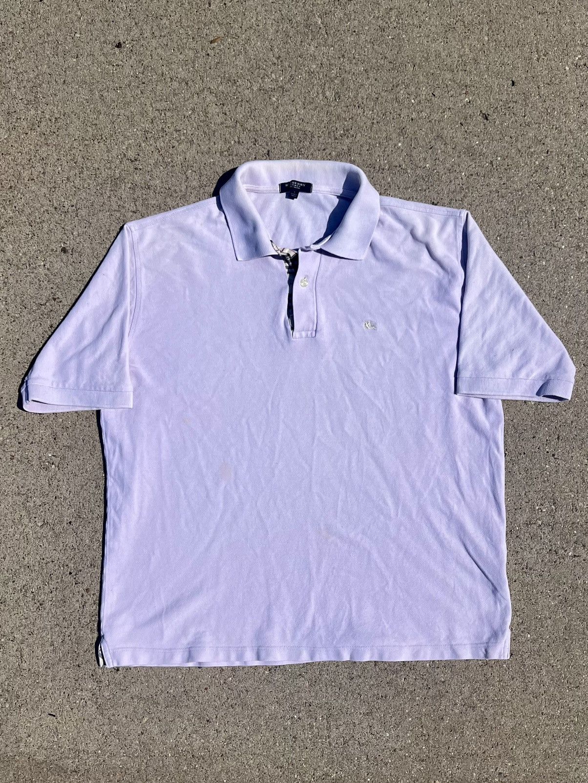 Burberry × Vintage Vintage Burberry Lavender Polo Size US L / EU 52-54 / 3 - 7 Thumbnail
