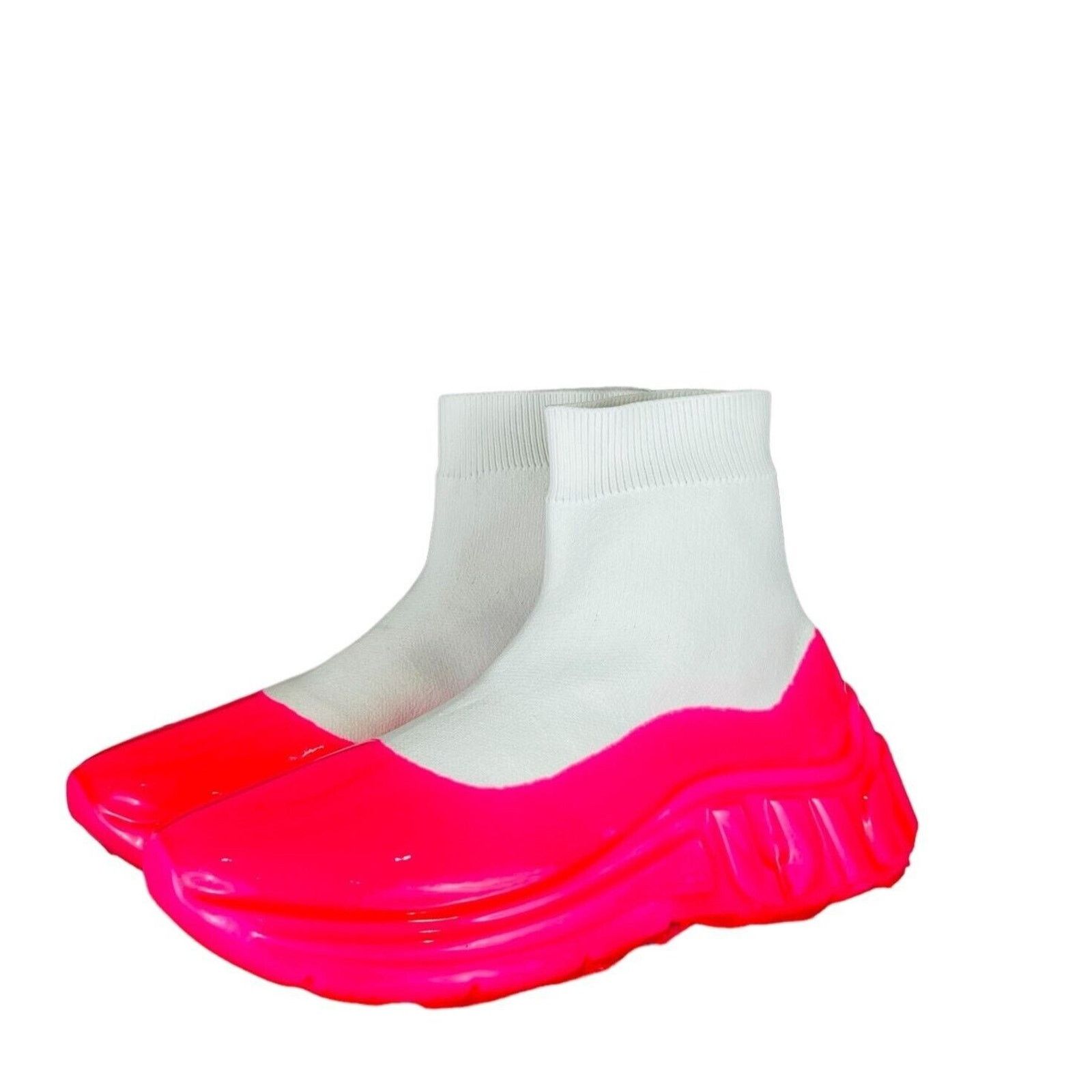 Miu Miu Miu Miu Ankle Boots Women Fabric Fluo Pink Sock Shoes 7.5 Size US 7.5 / IT 37.5 - 1 Thumbnail
