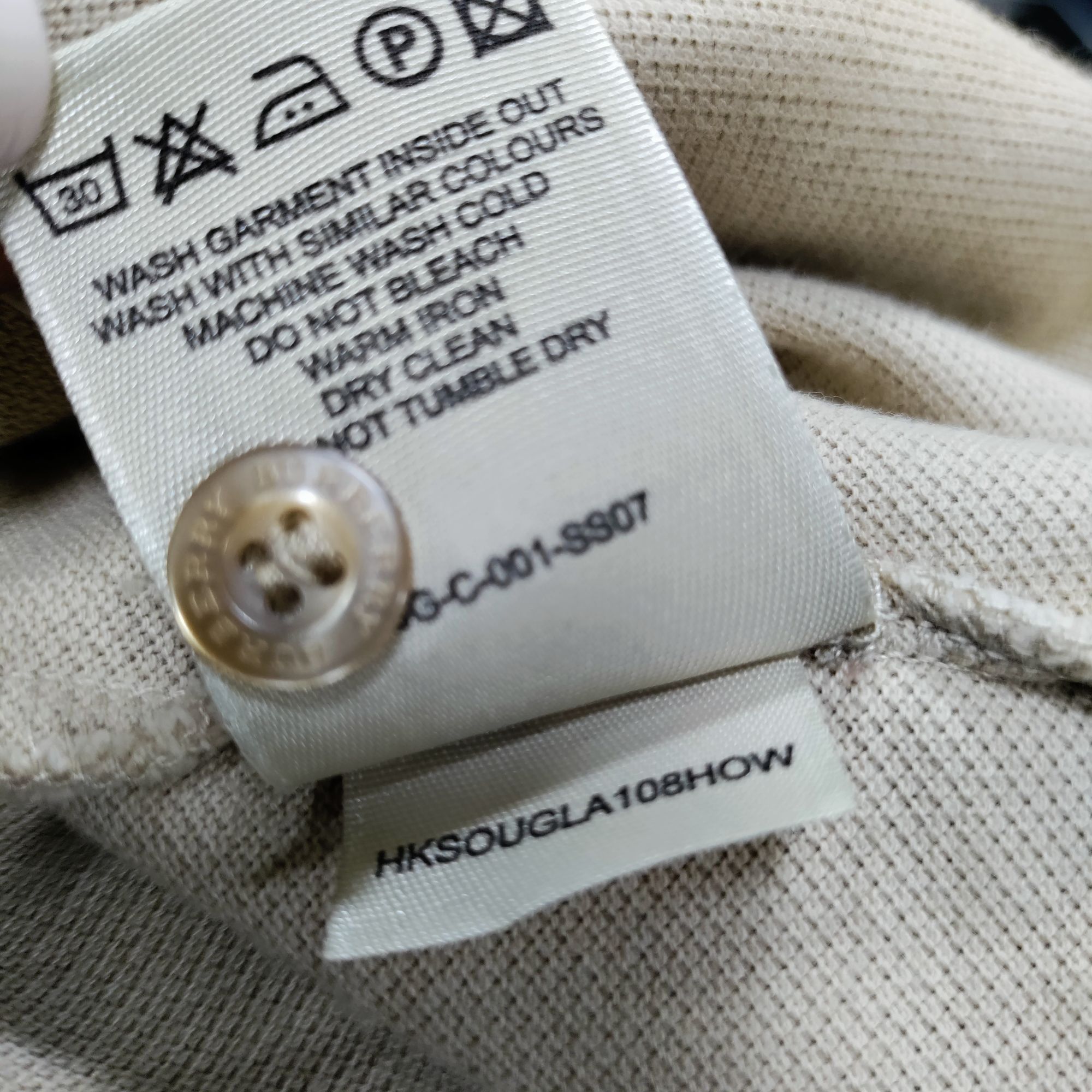 Burberry Burberry London Slim Fit Cotton Embroidered Logo Beige Polo Size US M / EU 48-50 / 2 - 10 Thumbnail