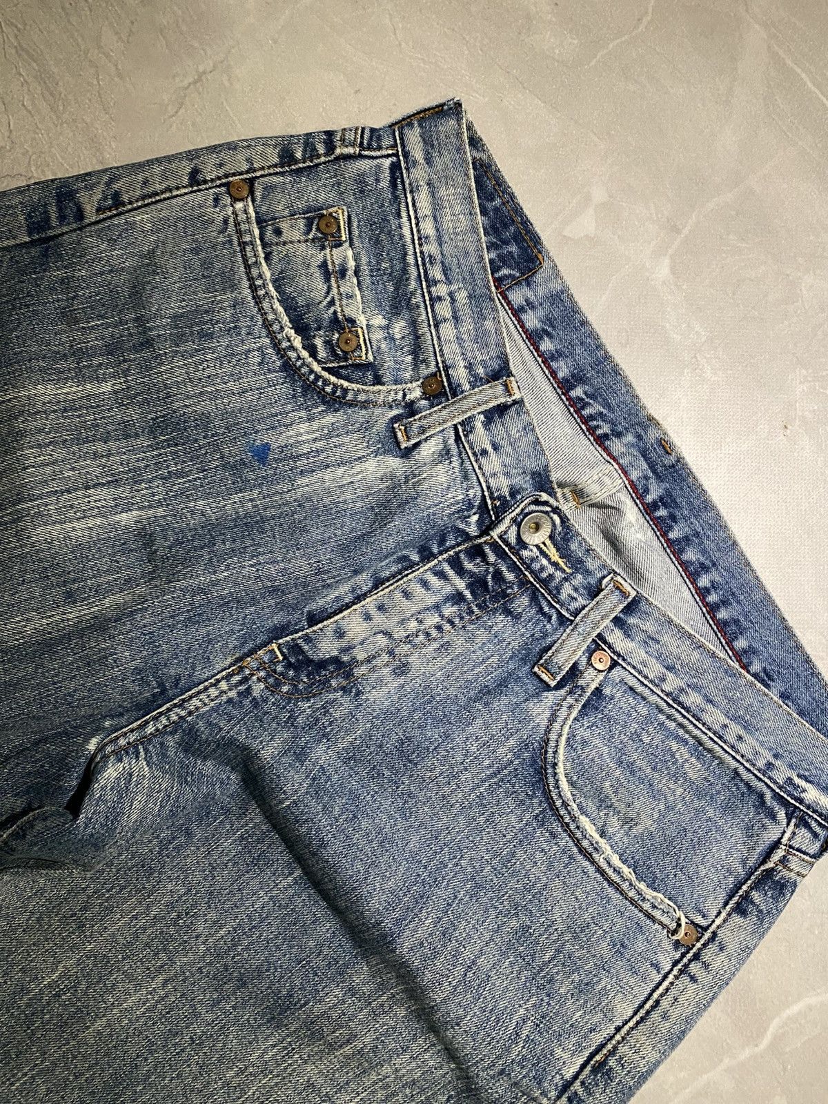 Vintage Vintage Washed Flare Denim Light Fade Grunge Style Size US 32 / EU 48 - 3 Thumbnail