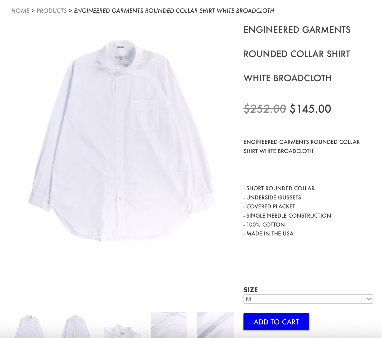 Engineered Garments Engineered Garments Rounded Collar Shirt Size US S / EU 44-46 / 1 - 2 Thumbnail
