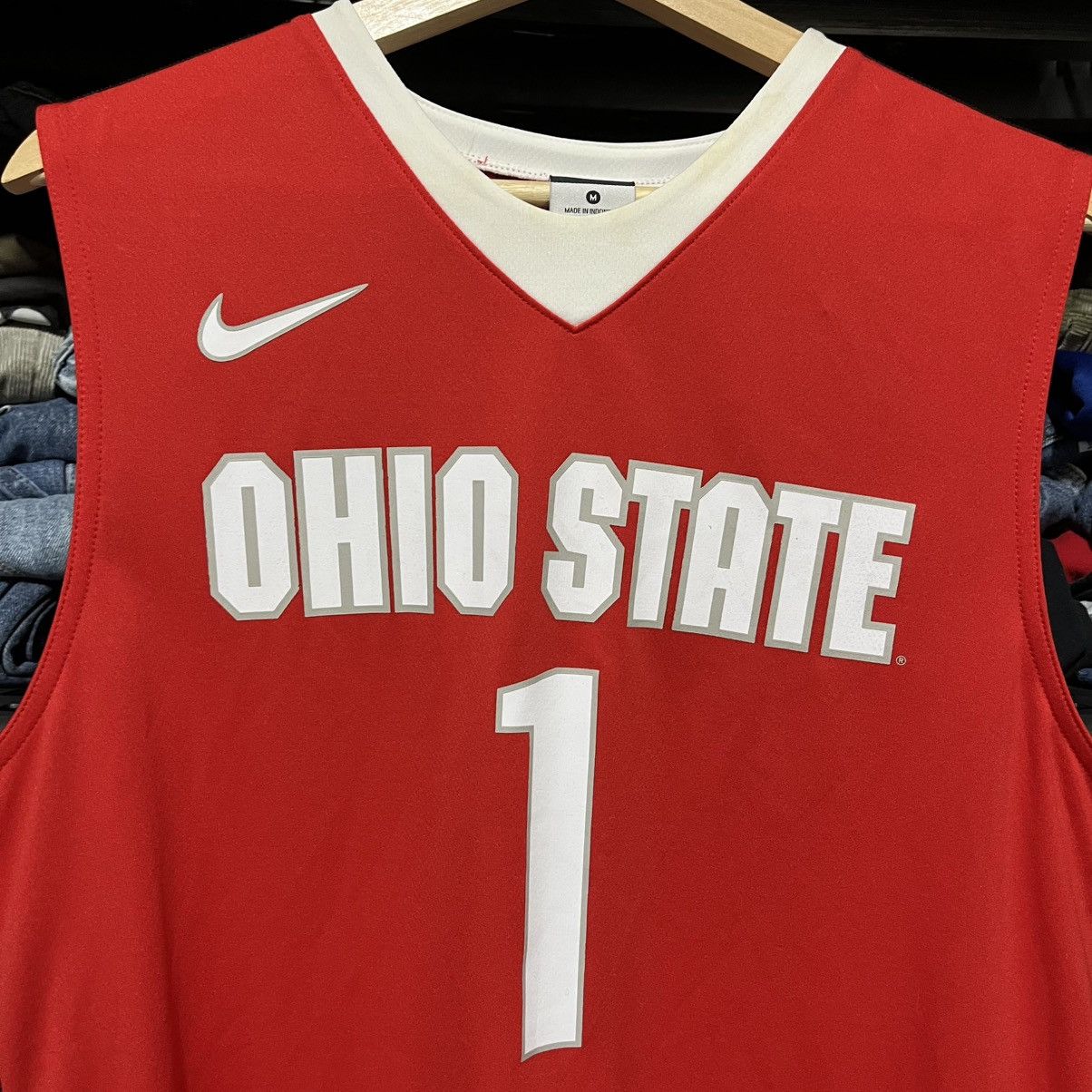 Nike Nike Elite Ohio State #1 Basketball Jersey Medium Red White Size US M / EU 48-50 / 2 - 7 Thumbnail