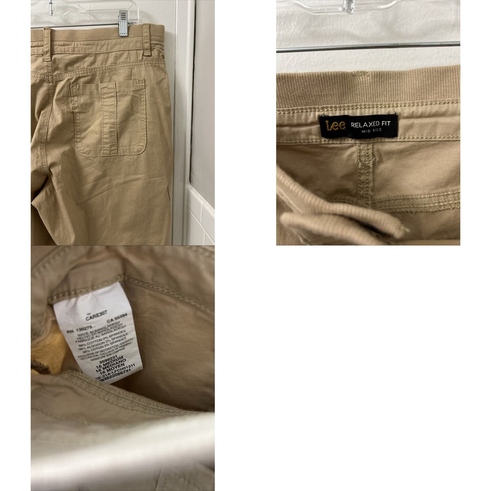 Lee Lee Cargo Shorts Mens M Brown 10” Inseam Zip Button Pockets Relaxed Fit Mid Rise Cotton Elastane Knit Cargo Size US 31 - 8 Thumbnail