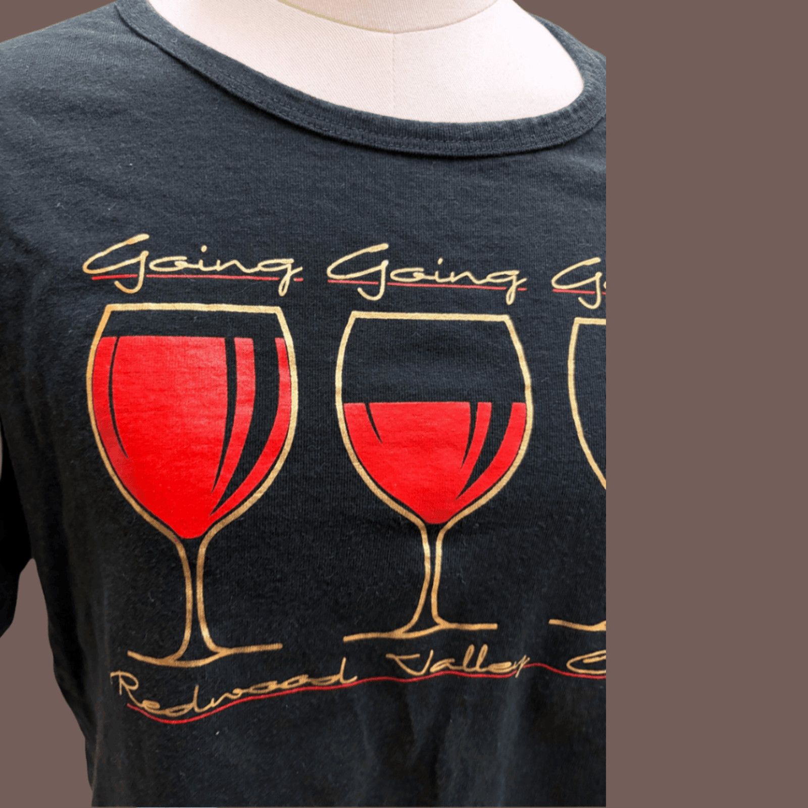 Anvil VTG Wine Tee | Anvil Single Stitch Black | 90s Graphic Size L / US 10 / IT 46 - 2 Thumbnail