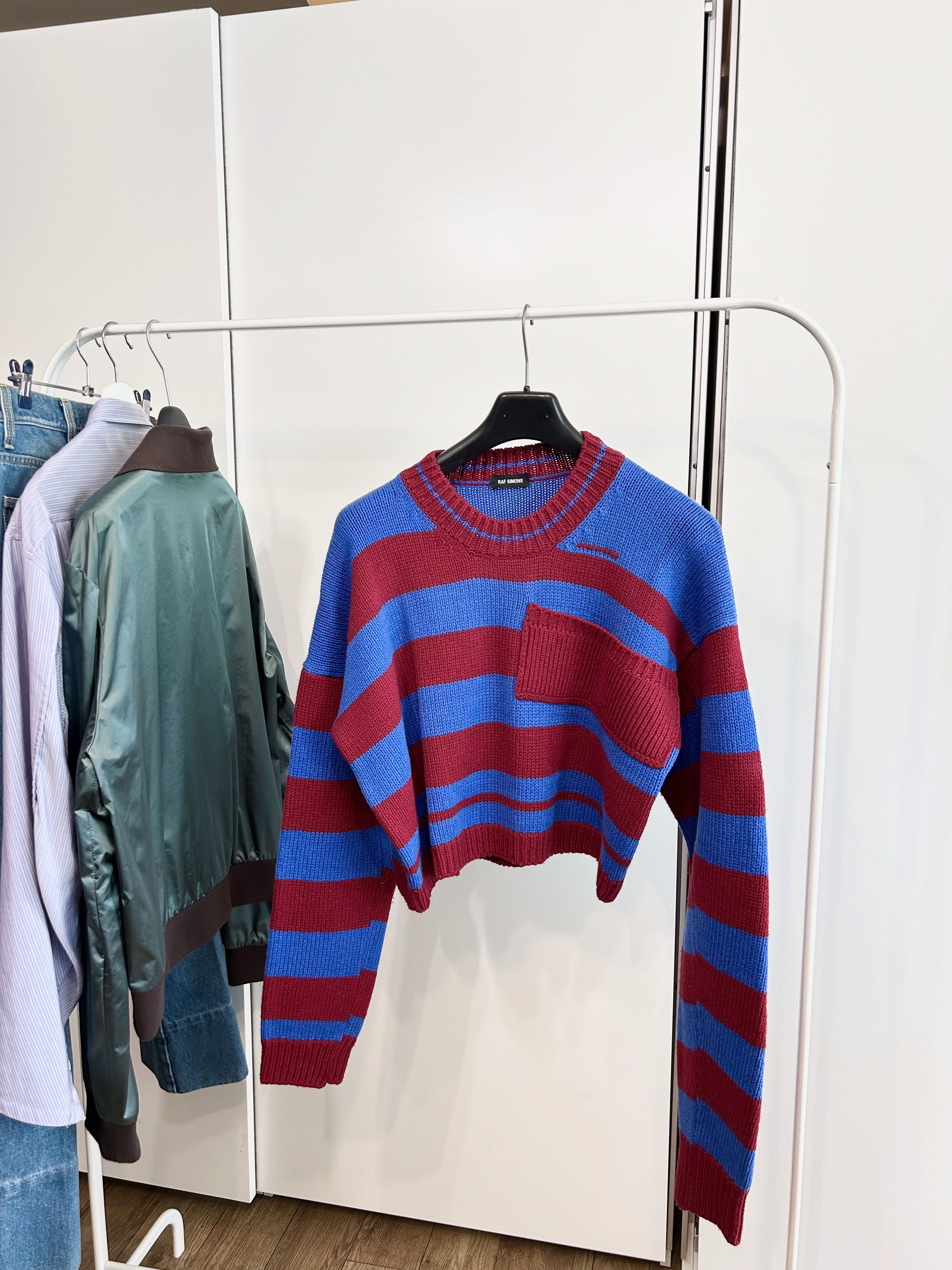 Raf Simons RAF SIMONS Striped Cropped Knit Size US L / EU 52-54 / 3 - 1 Thumbnail