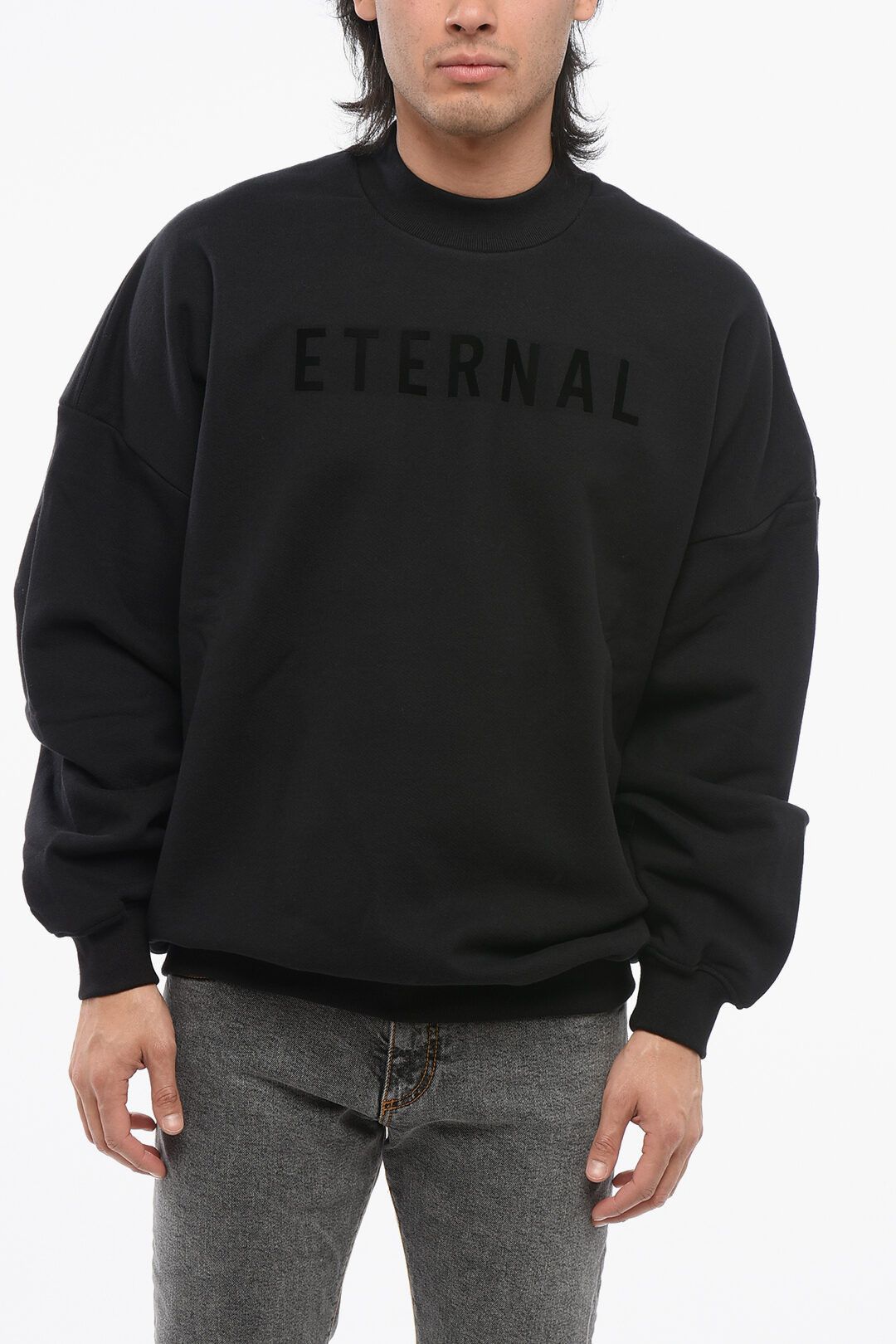 Fear of God og1mm0825 Crew Neck Eternal Brushed Cotton Sweatshirt Black Size US L / EU 52-54 / 3 - 1 Thumbnail
