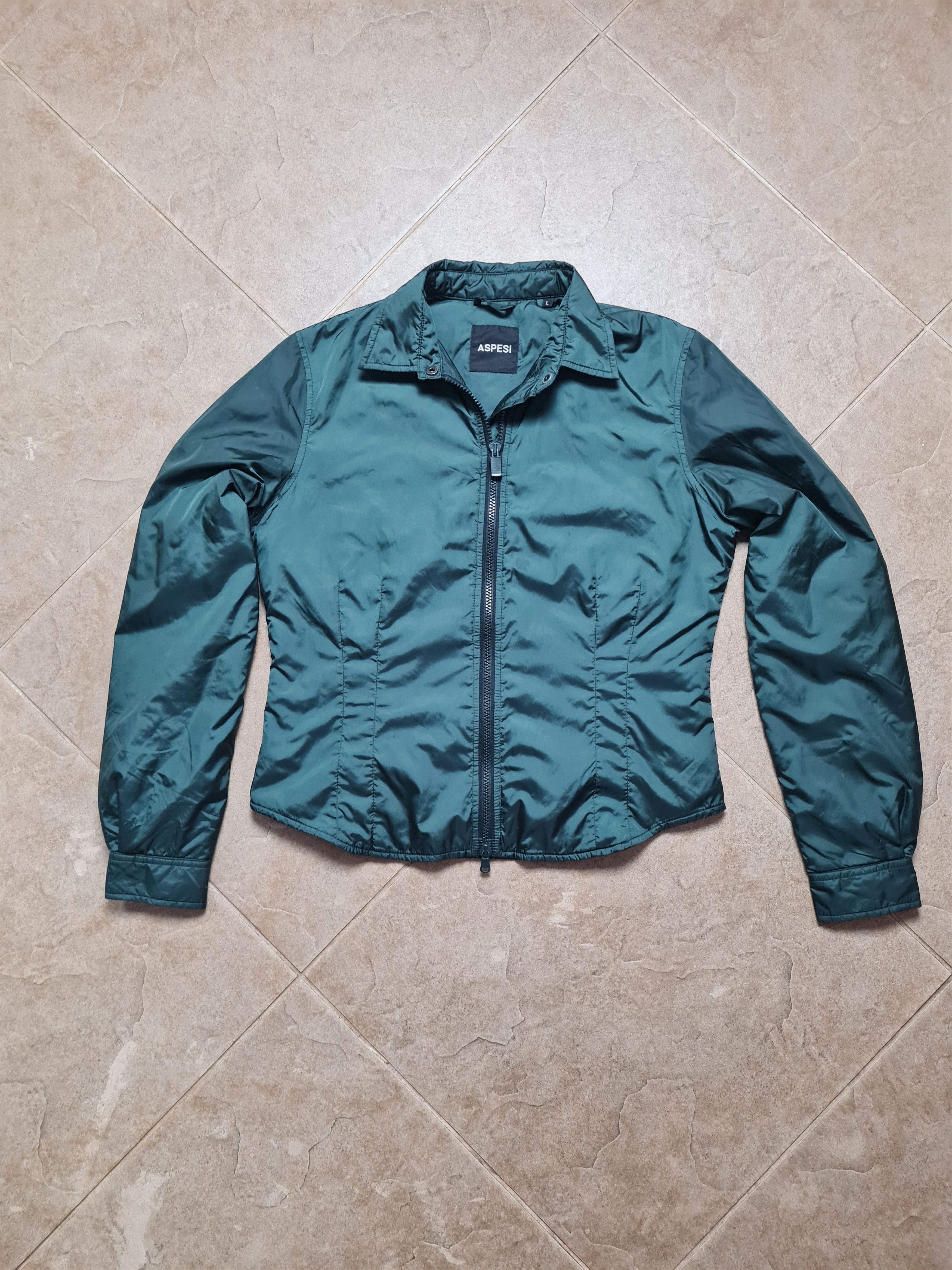 Aspesi ASPESI Women's Dark Green Nylon Jacket Full Zip Windbreaker Size L / US 10 / IT 46 - 11 Thumbnail