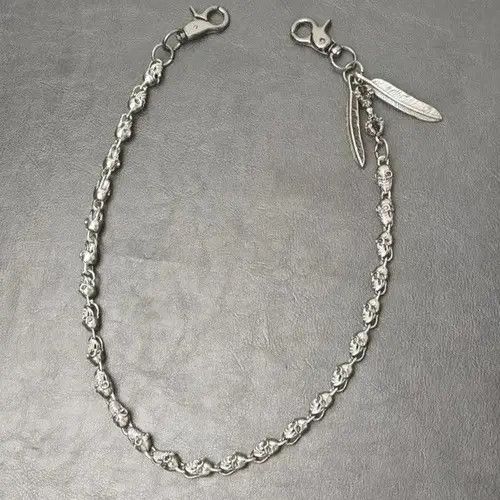 VIBE Japanese Peripheral Skull and Feather Goth Waist Chain Size ONE SIZE - 2 Thumbnail