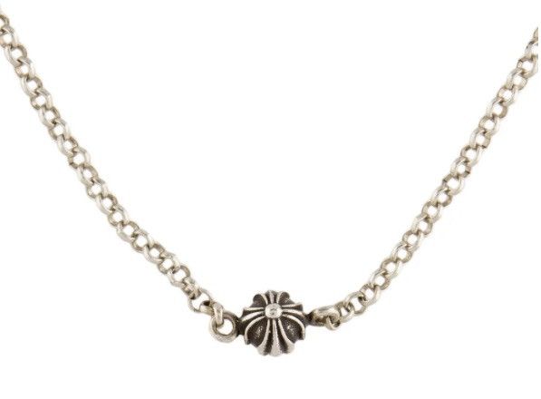 image of Sterling Silver Chrome Hearts Maltese Cross Ball Necklace, Men's