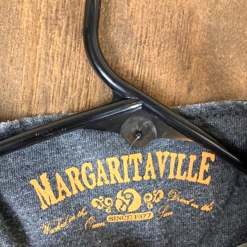 Vintage Margaritaville Mens Sweater Charcoal Gray 1/4 Zip Long Sleeve Large Size US L / EU 52-54 / 3 - 6 Thumbnail