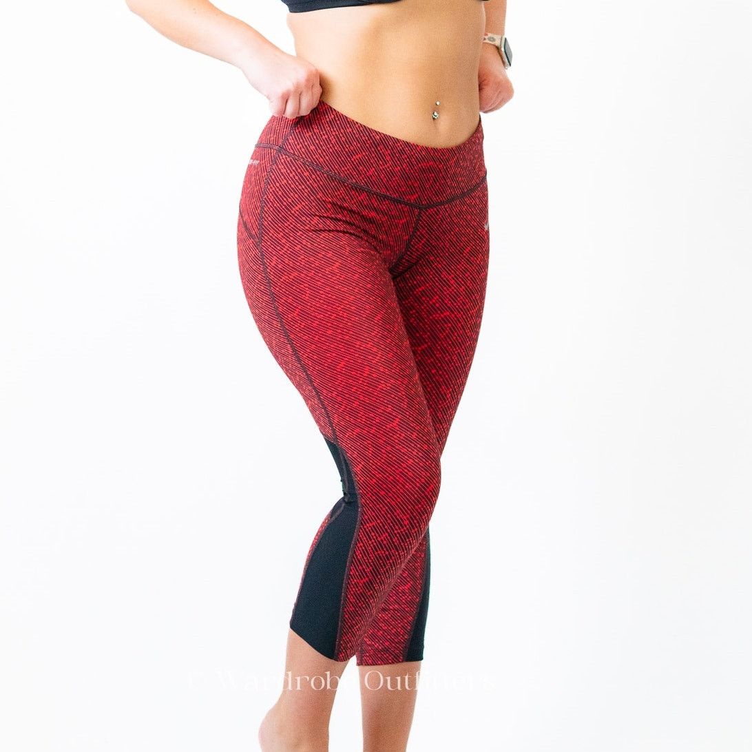 Nike NIKE PRO Dri-Fit Red x Black Spandex Lycra Leggings Size 28" / US 6 / IT 42 - 1 Thumbnail