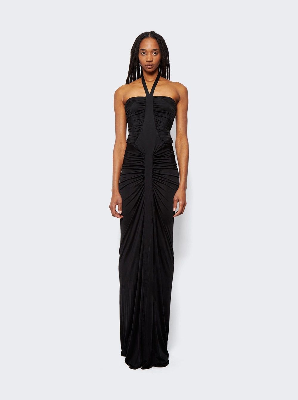 Saint Laurent Paris o1s1wg111024 Viscose Maxi Dress in Black Size L / US 10 / IT 46 - 3 Thumbnail