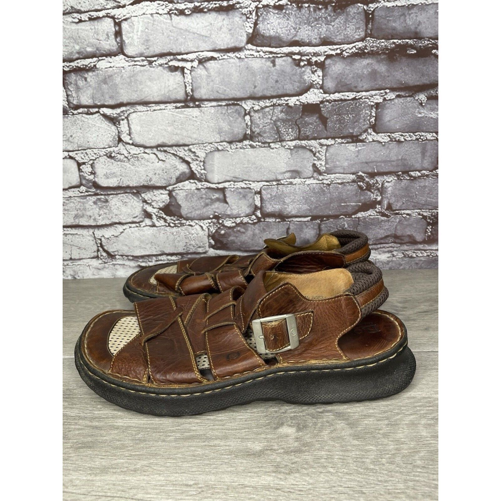 Born Born Brown Leather Fisherman Comfort Strap Casual Sandals Me Size US 12 / EU 45 - 5 Thumbnail