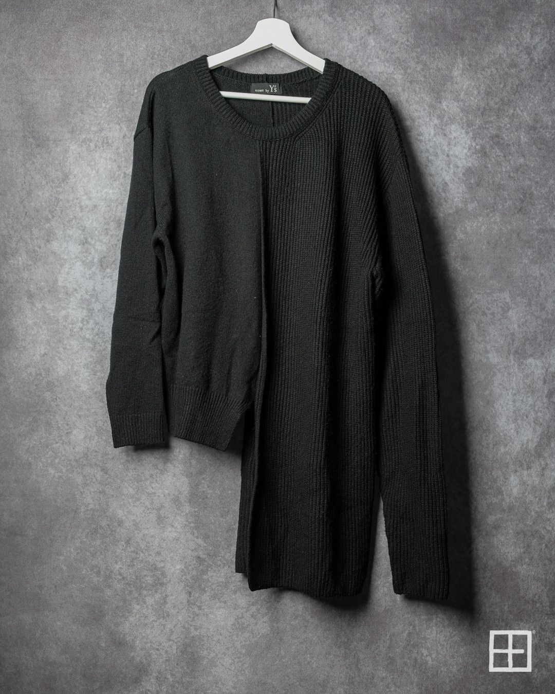 Yohji Yamamoto Yohji Yamamoto Asymmetric Wool Sweater Black 2 Rismat Y’s Size US M / EU 48-50 / 2 - 1 Thumbnail