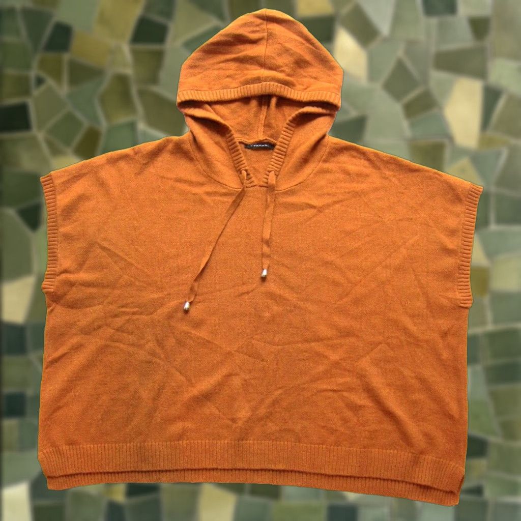 Vintage TAHARI Rust Orange Soft Cozy Stretch Sleeveless Hooded Sweater Women XL Shirt Women XL Orange Hooded Pullover Size XL / US 12-14 / IT 48-50 - 1 Thumbnail