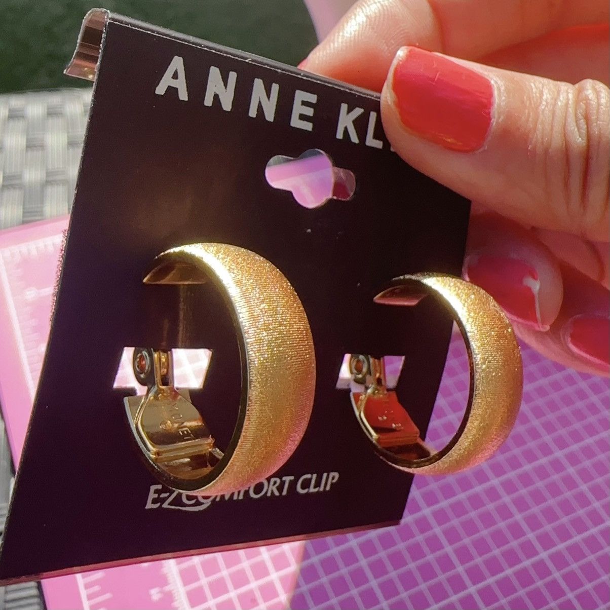 Anne Klein Anne Klein Frosted gold loops e-zcomfort clip on earrings Size ONE SIZE - 1 Thumbnail