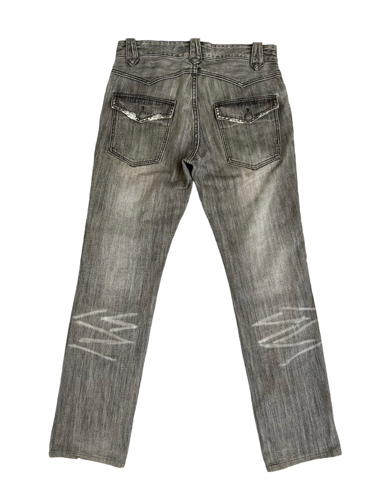 Schlussel Vintage Schlussel Japan Ripped Distressed Denim Grey Jeans Size US 31 - 2 Thumbnail