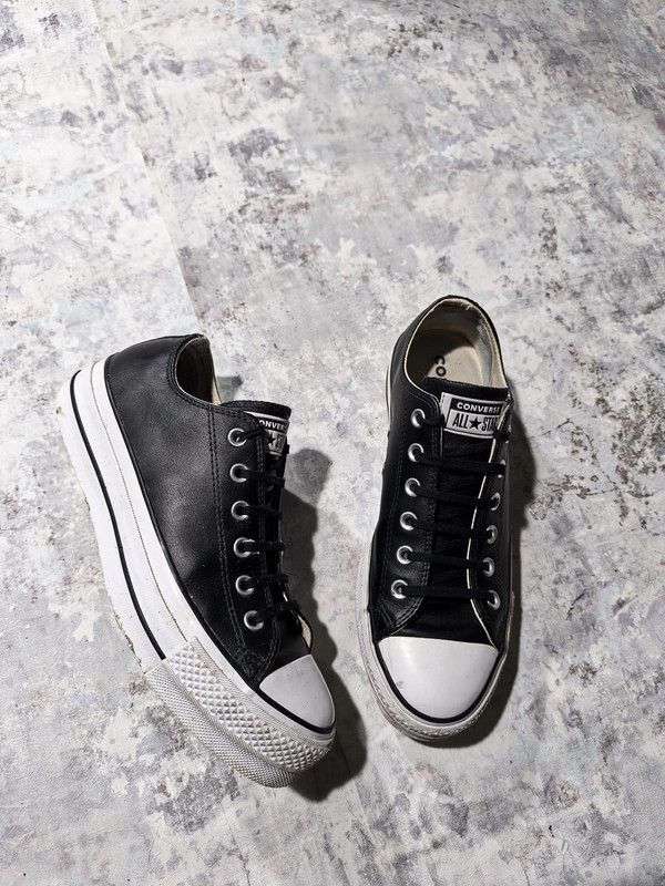 Converse × Hysteric Glamour × Japanese Brand converse black leather chunky opium platform lowtop sneakers Size US 7 / EU 40 - 2 Thumbnail