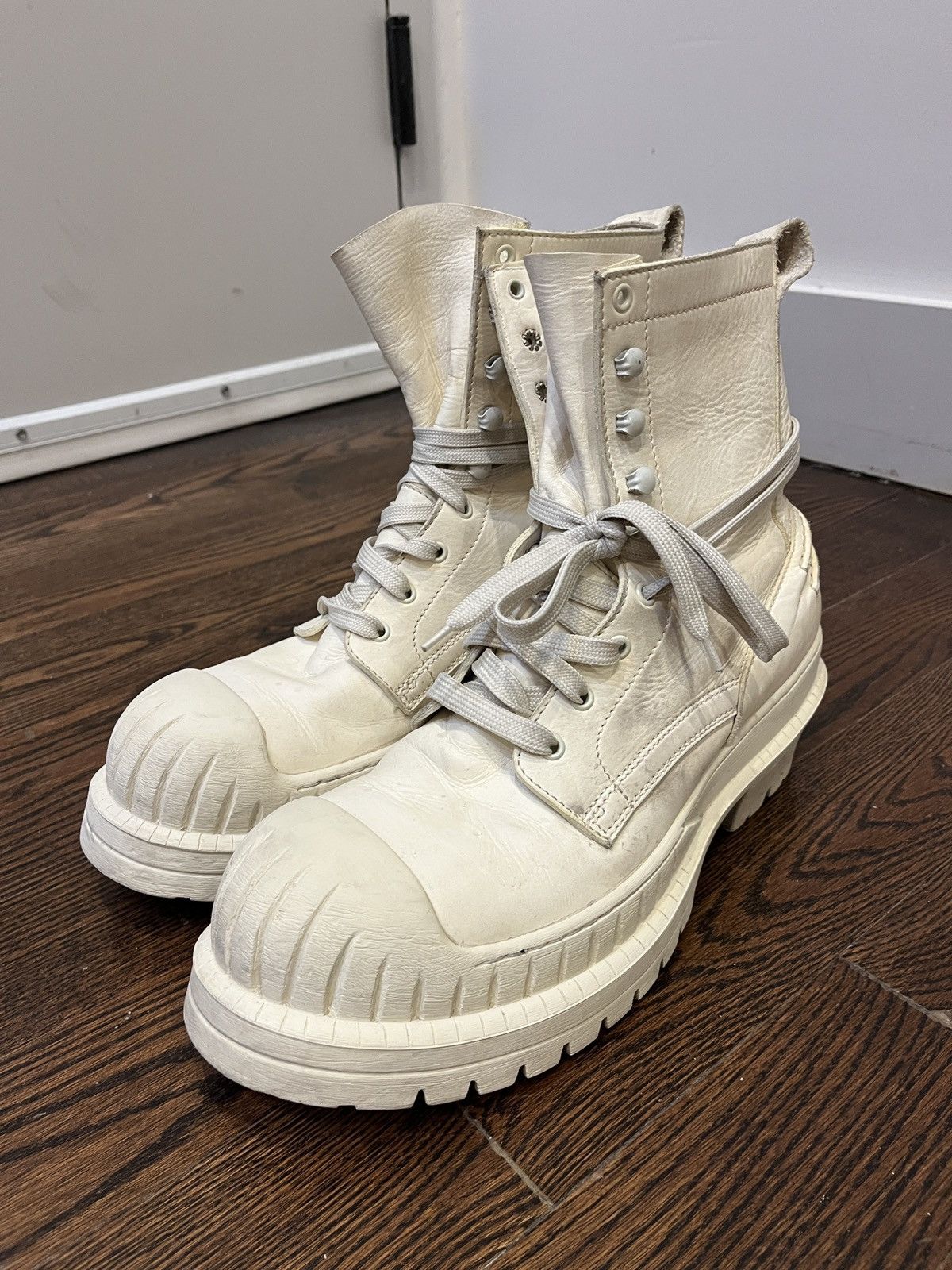 Acne Studios Acne Studios Leather Trooper Boots (unisex) Size US 11 / EU 44 - 3 Thumbnail