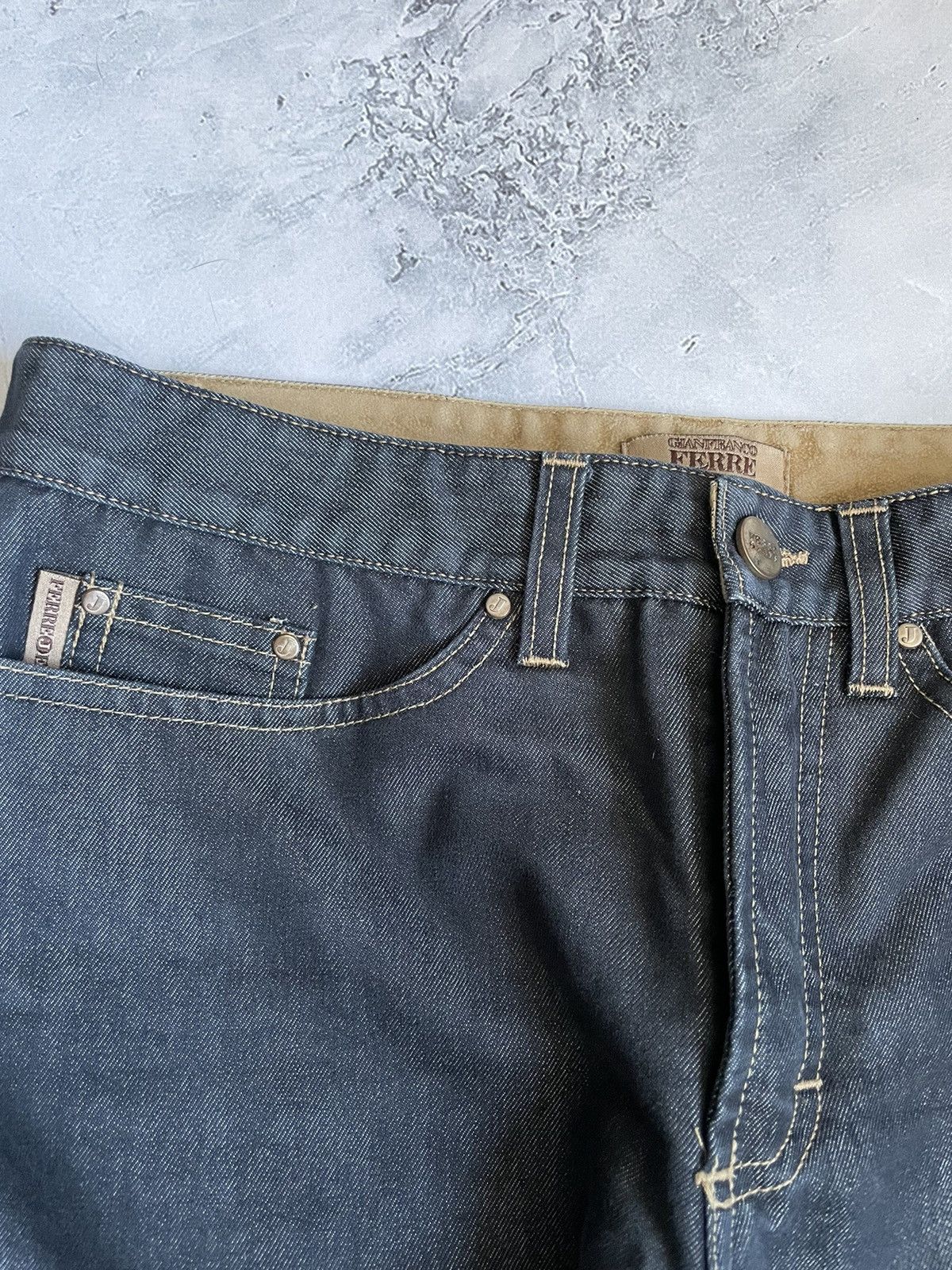 Gianfranco Ferre Archival GianFranco Ferre Suede Denim Pants Size US 30 / EU 46 - 6 Thumbnail