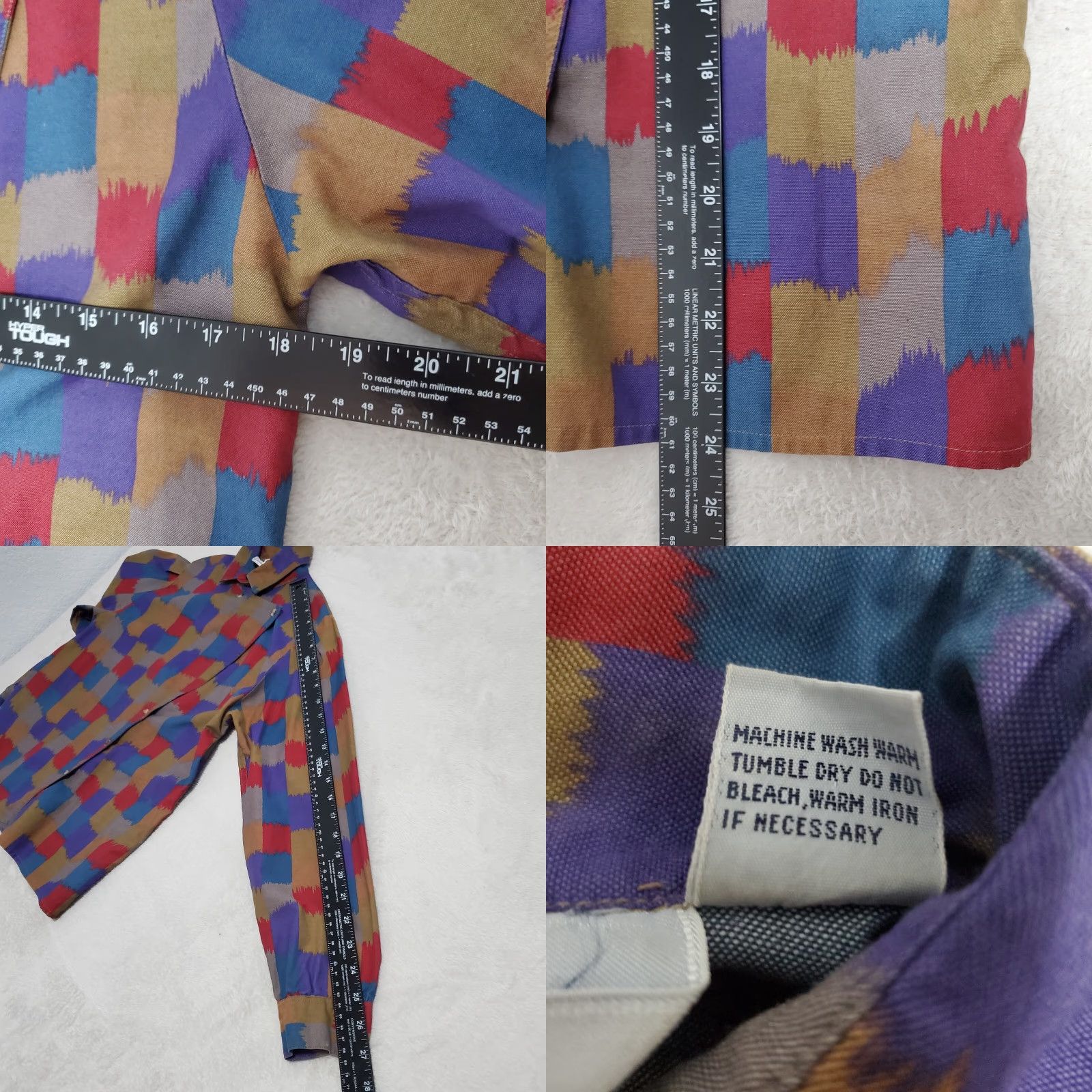 Diane von Furstenberg VINTAGE Diane von Furstenberg Top Womens 10 Geo Print Asymmetric Button Front Shirt FLAW Size L / US 10 / IT 46 - 8 Thumbnail