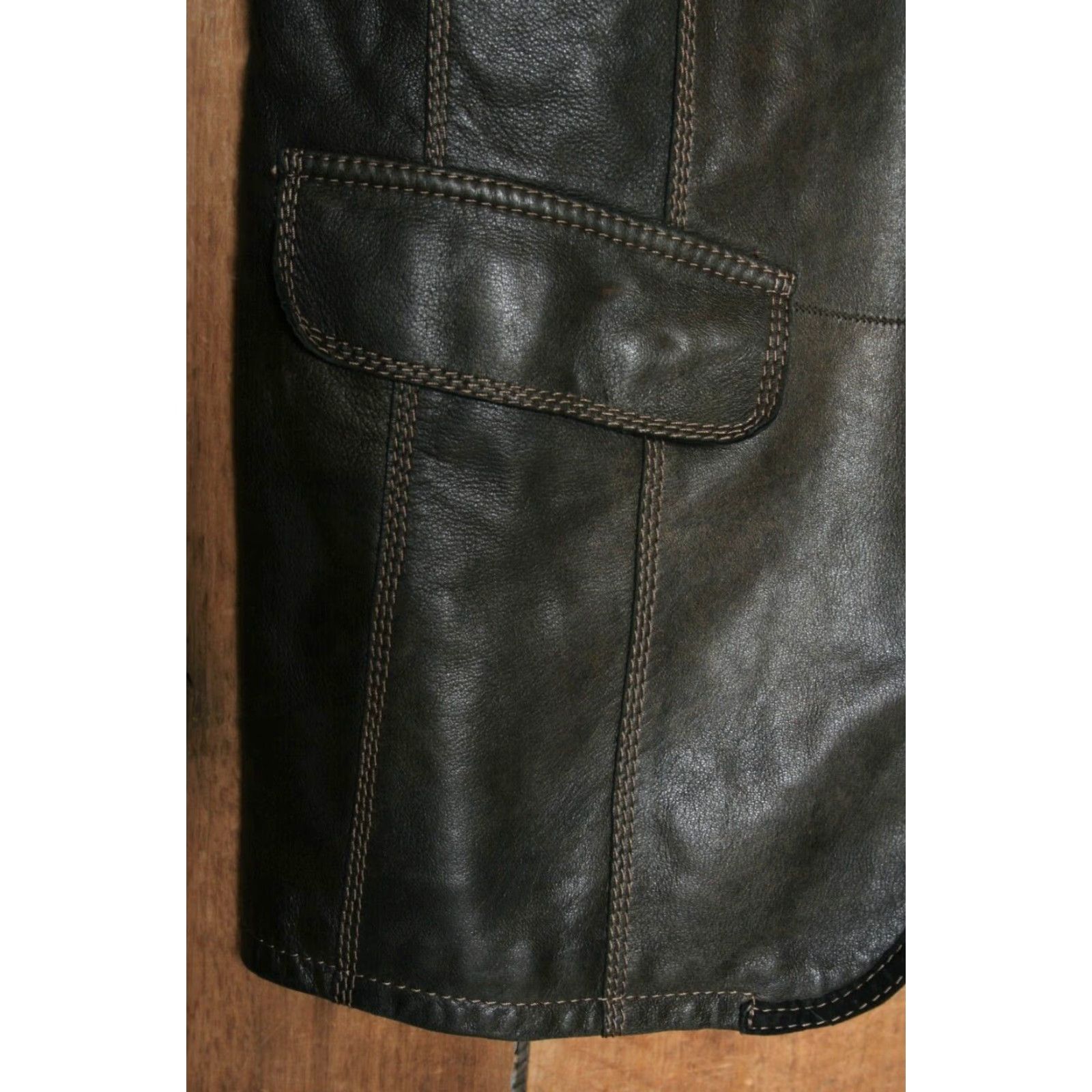 Vintage VINTAGE Wilsons Italian Leather Cafe Collar Jacket Slim Fitting Men’s L Brown Moto Jacket Size US L / EU 52-54 / 3 - 5 Thumbnail