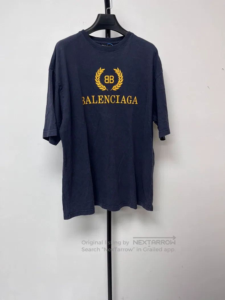 Balenciaga Wheat Stalk Logo Round Neck Short Sleeve T-Shir
