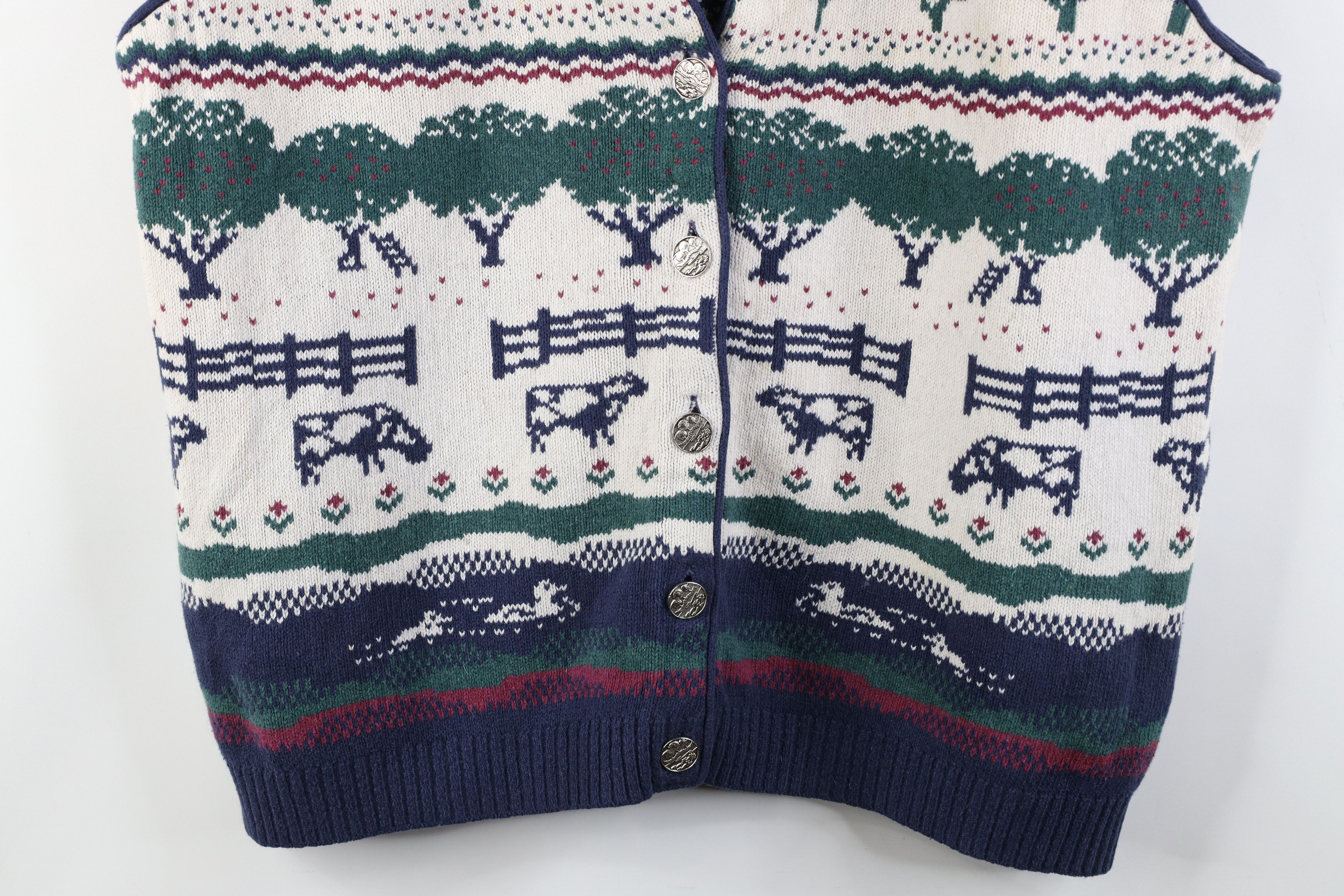 Vintage Vintage 90s Streetwear Tree Duck Knit Sweater Vest Cotton Size XL / US 12-14 / IT 48-50 - 3 Thumbnail