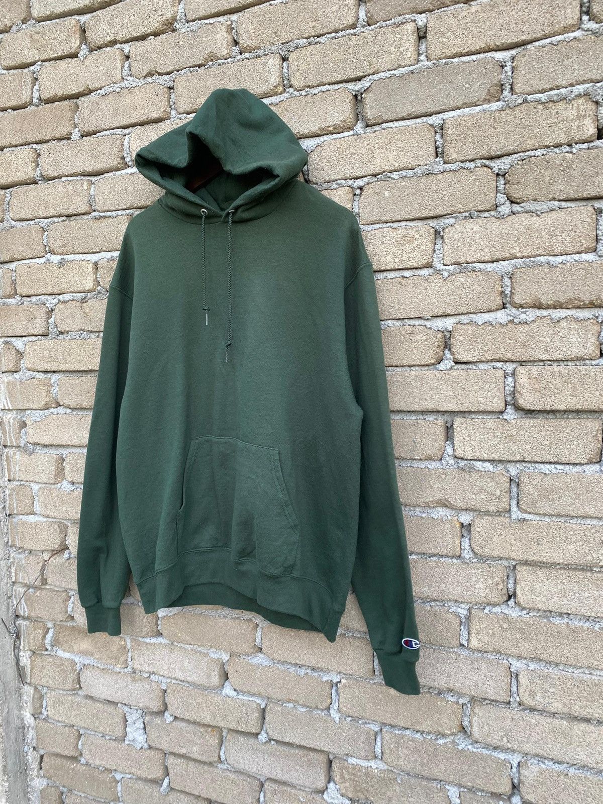 Champion Vintage Champion Hoodie Green Plain Pullover Size US L / EU 52-54 / 3 - 4 Thumbnail