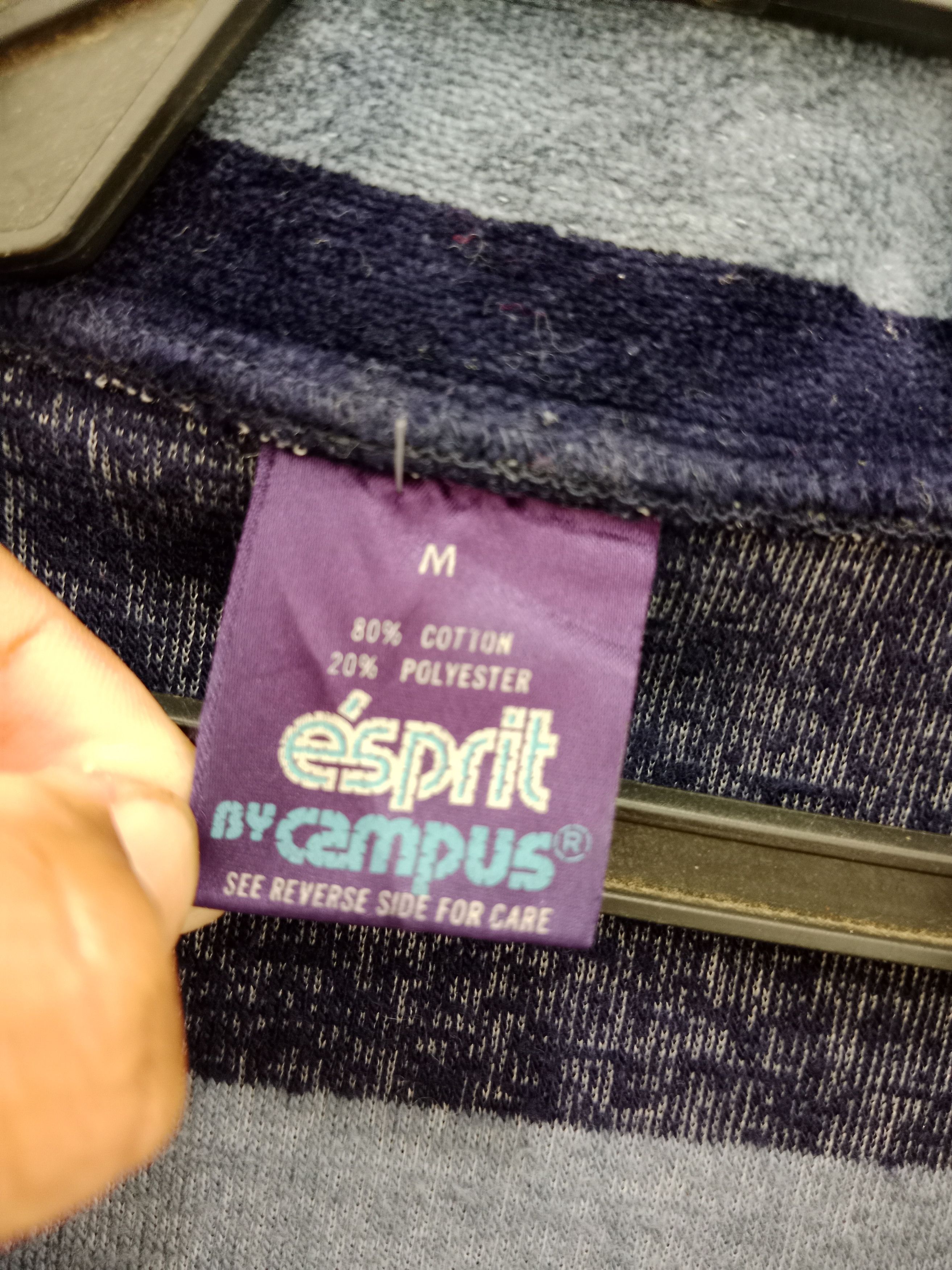 Esprit Vintage 80s Esprit Sweatshirt Jumper Stripes Design Size US M / EU 48-50 / 2 - 7 Thumbnail