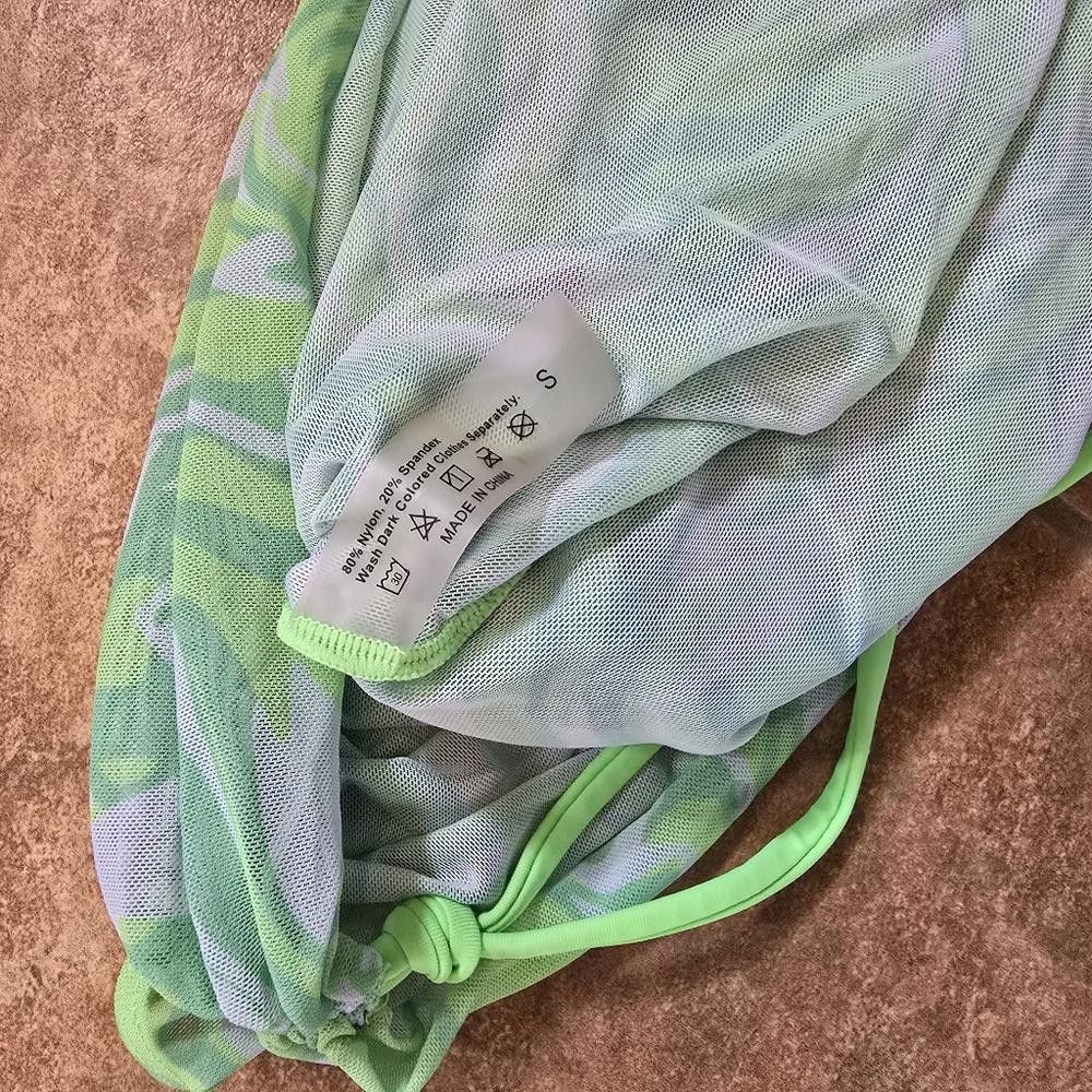 Shein Green Neon Detailed SHEIN Bikini Cover Up Size ONE SIZE - 4 Thumbnail