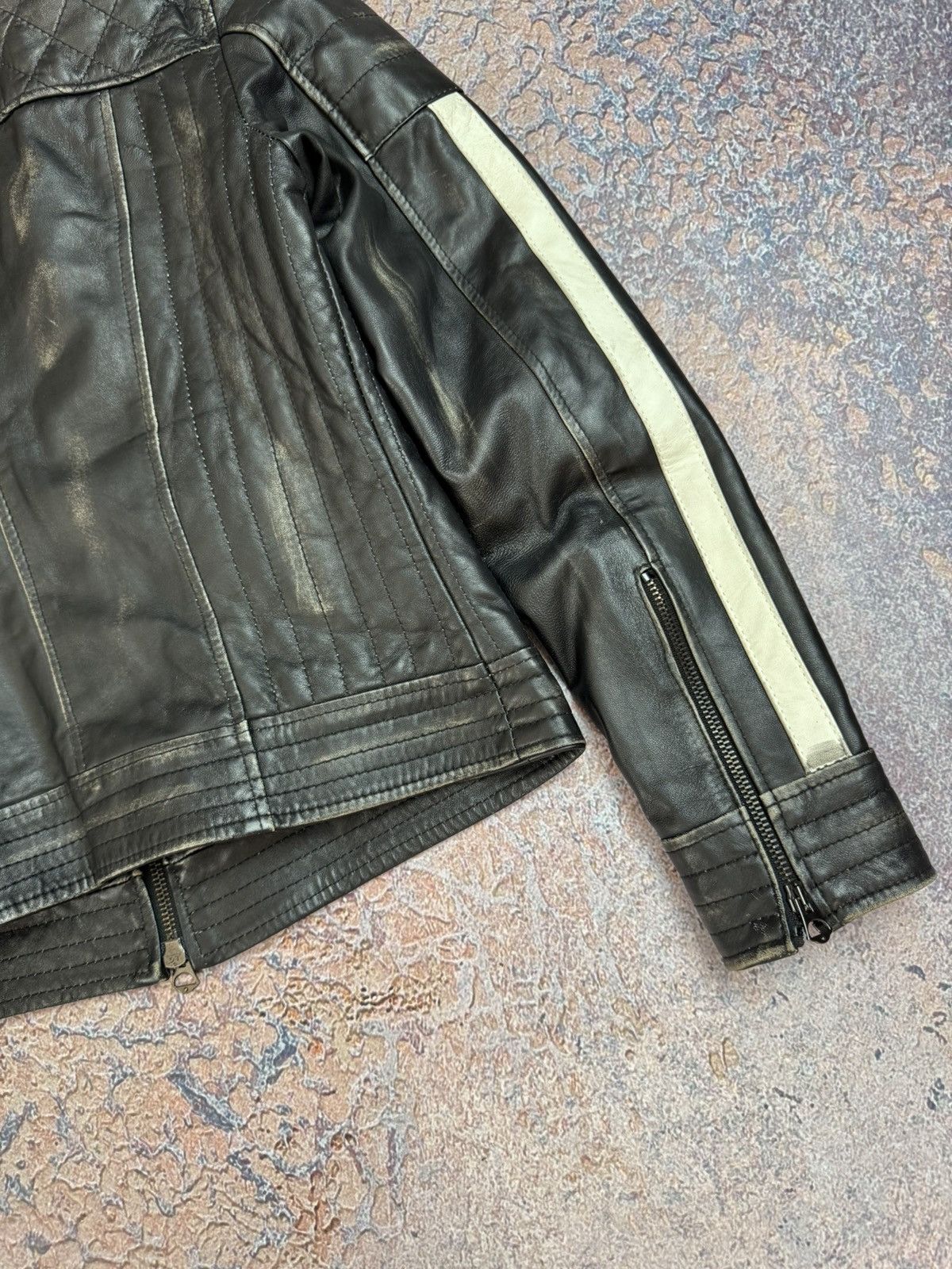 Harley Davidson Vintage Y2K Leather Jacket Bomber Opium Red Bul Style Size M / US 6-8 / IT 42-44 - 12 Thumbnail