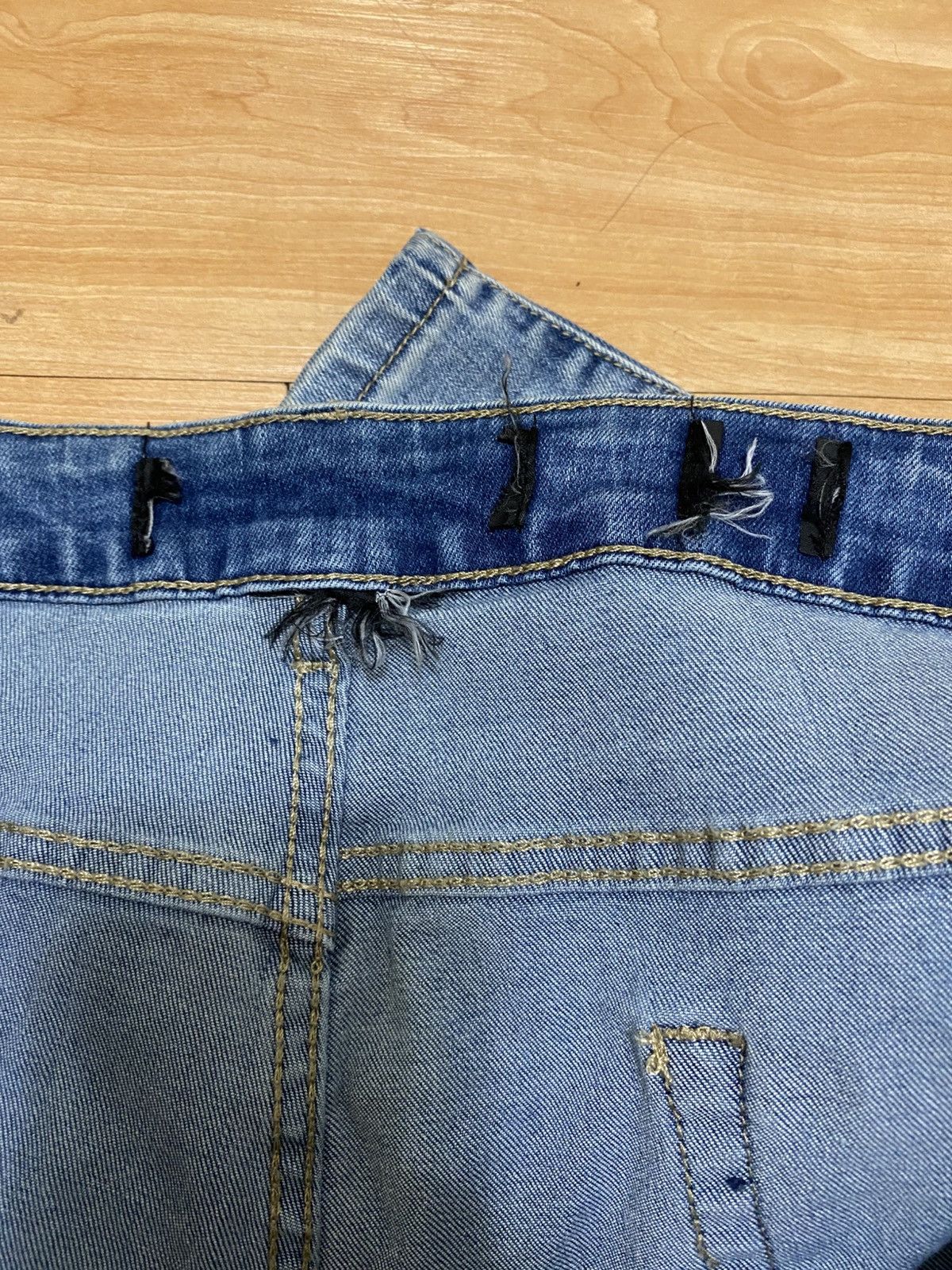If Six Was Nine Punk Distressed Studded Jeans –Ripped Denim with Metal Rivet Size US 42 / EU 58 - 14 Thumbnail