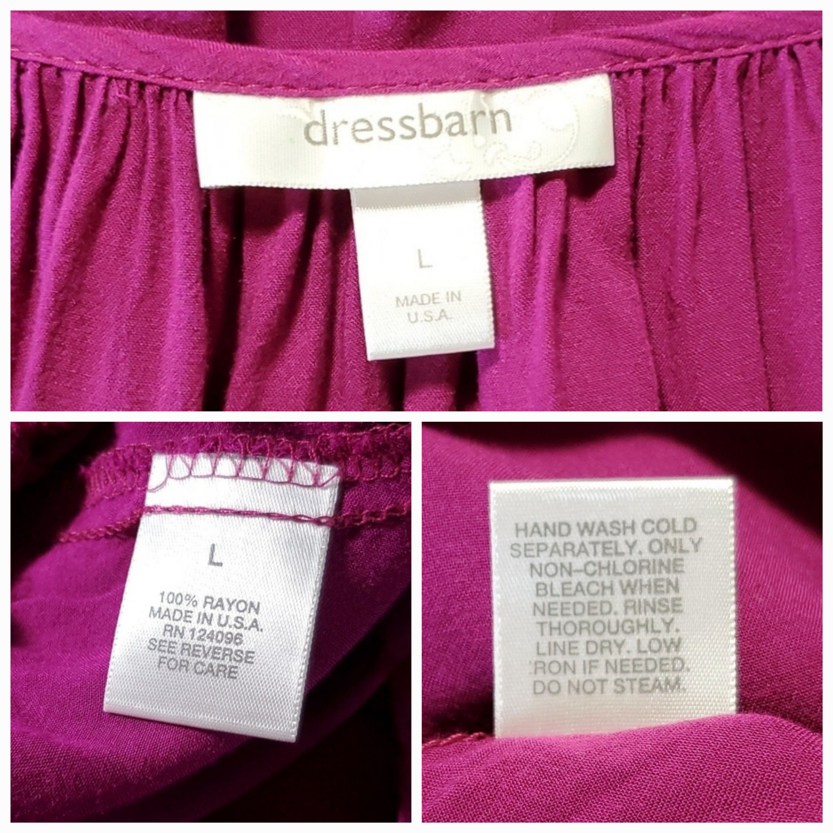Other Dressbarn Size L Blouse Violet Purple Elastic Sleeve Hem Size L / US 10 / IT 46 - 8 Thumbnail