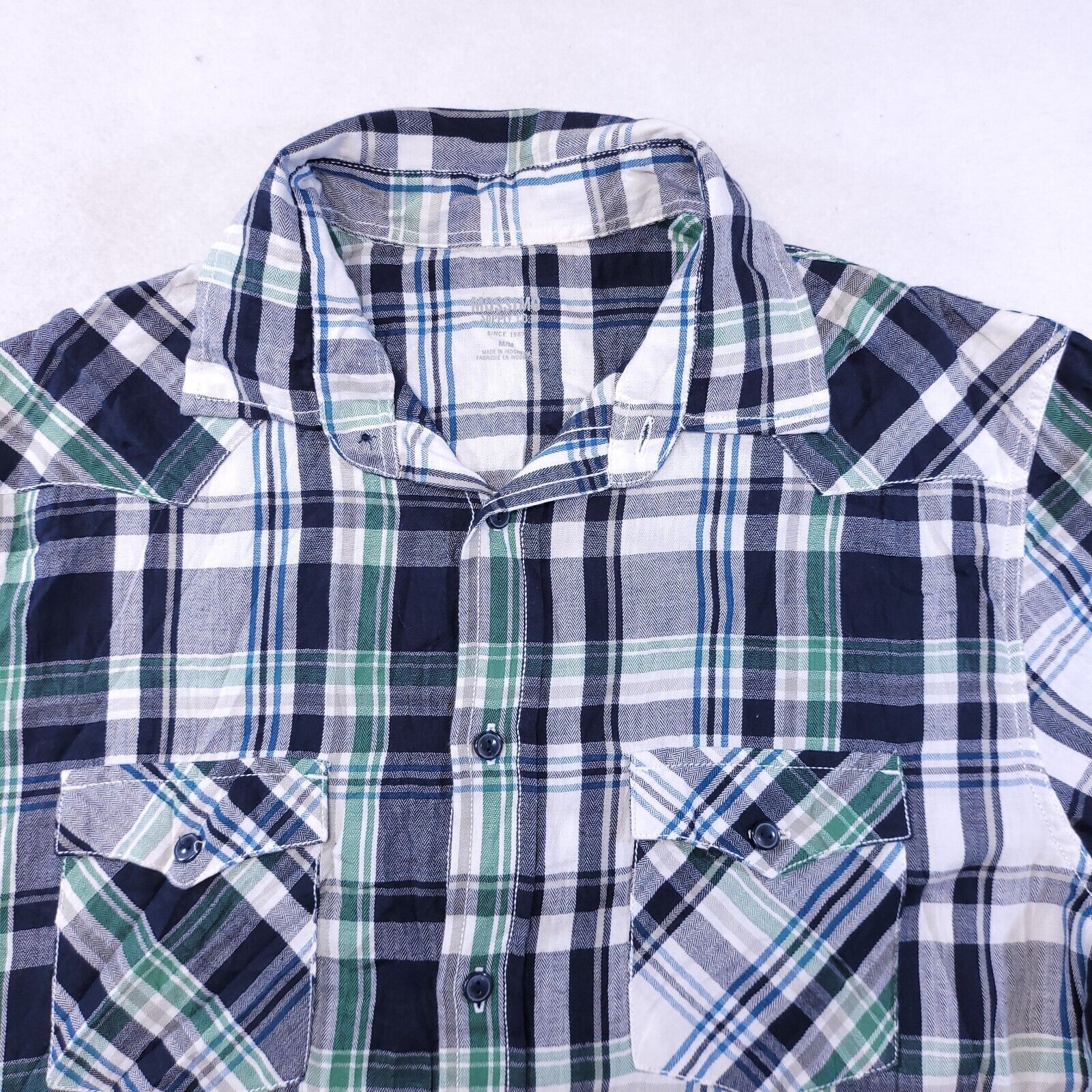 Mossimo Mossimo Madras Flannel Shirt Mens Size Medium M Green Blue Size US M / EU 48-50 / 2 - 1 Thumbnail