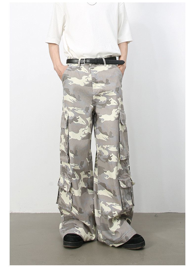 Japanese Brand × Jean American camouflage street cool loose straight cargo jeans Size US 34 / EU 50 - 4 Thumbnail