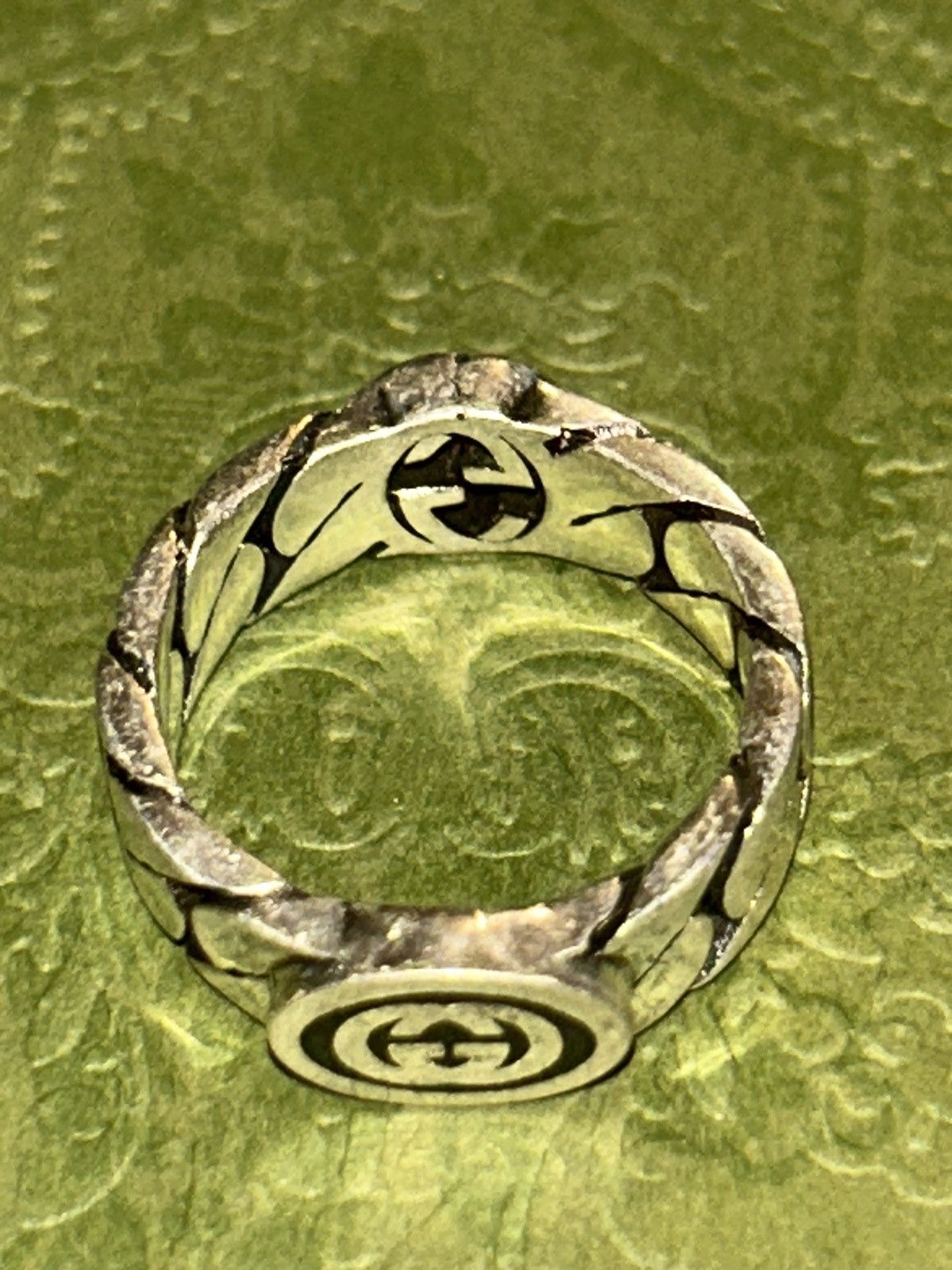 Gucci Gucci Sterling Silver Interlocking Ring 678656 Size ONE SIZE - 6 Thumbnail