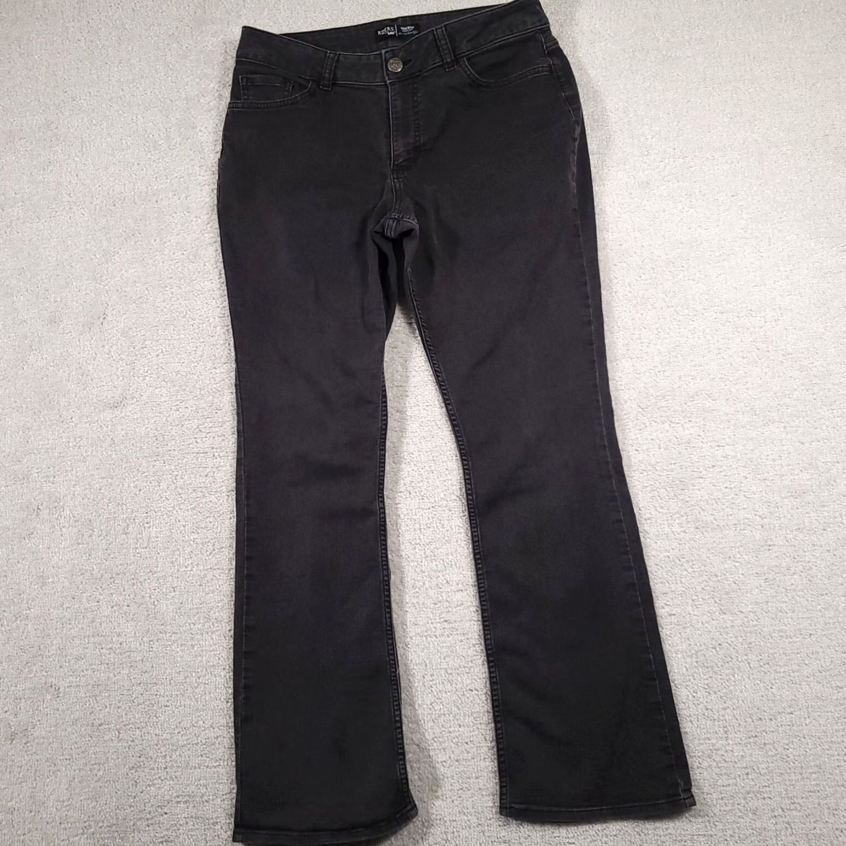 Lee Riders by Lee Jeans Womens 33x30.5 Black Mid-Rise Bootcut Stretch Size 24" / US 00 / IT 34 - 2 Thumbnail