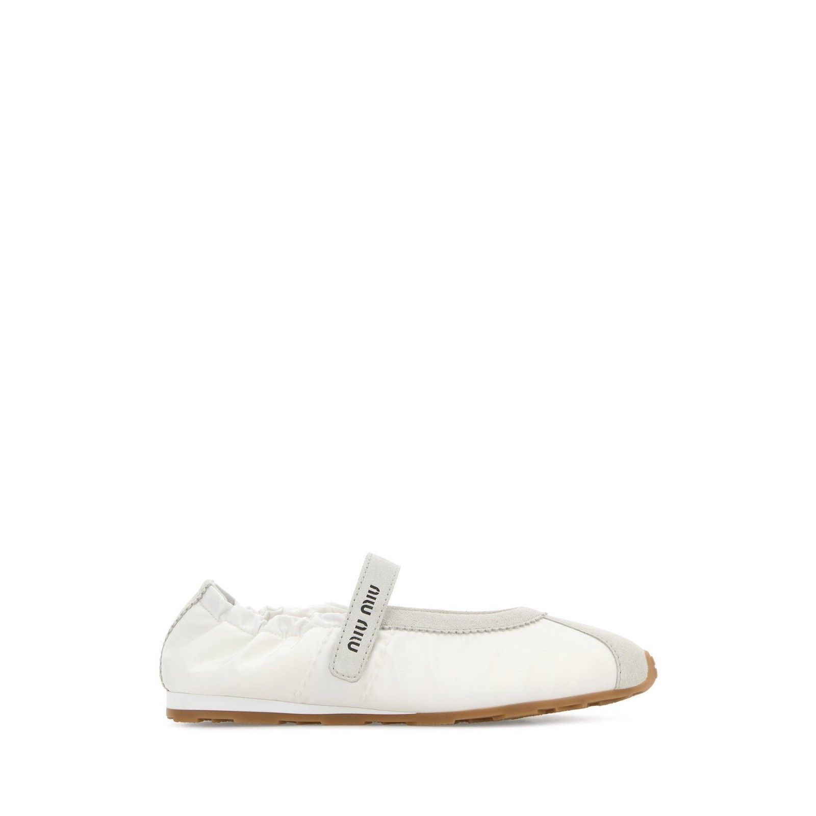 Miu Miu Plume $975 White Suede/Fabric Ballerinas New & Authe, Women's (Size 6)