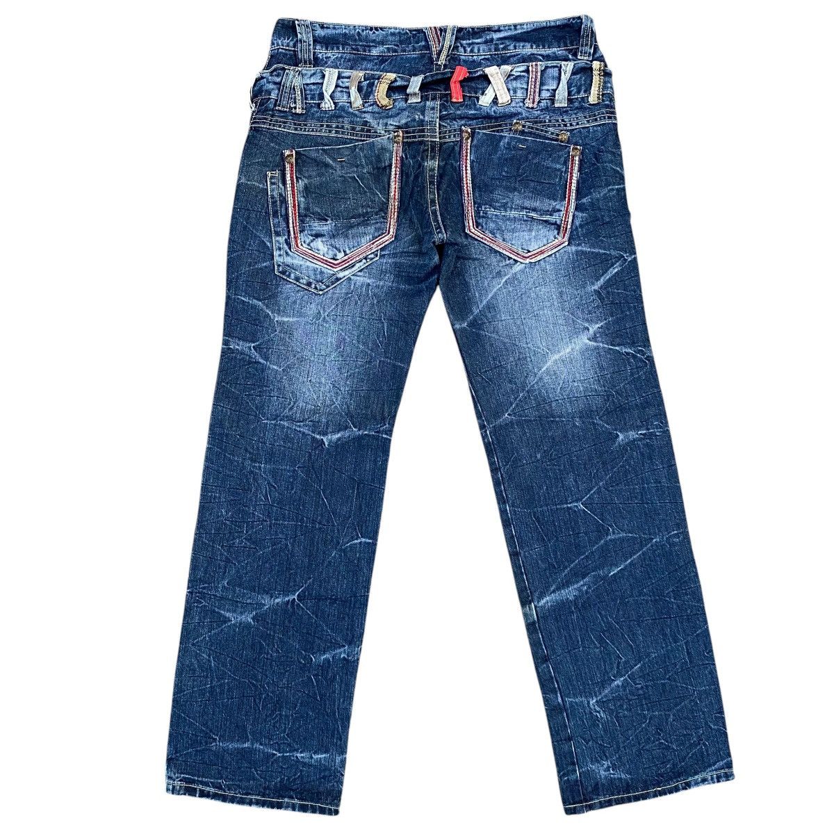 Hysteric Glamour × Japanese Brand SORRIDERE FLASH DESIGN DOUBLE WAIST DENIM JEANS Size US 34 / EU 50 - 8 Thumbnail