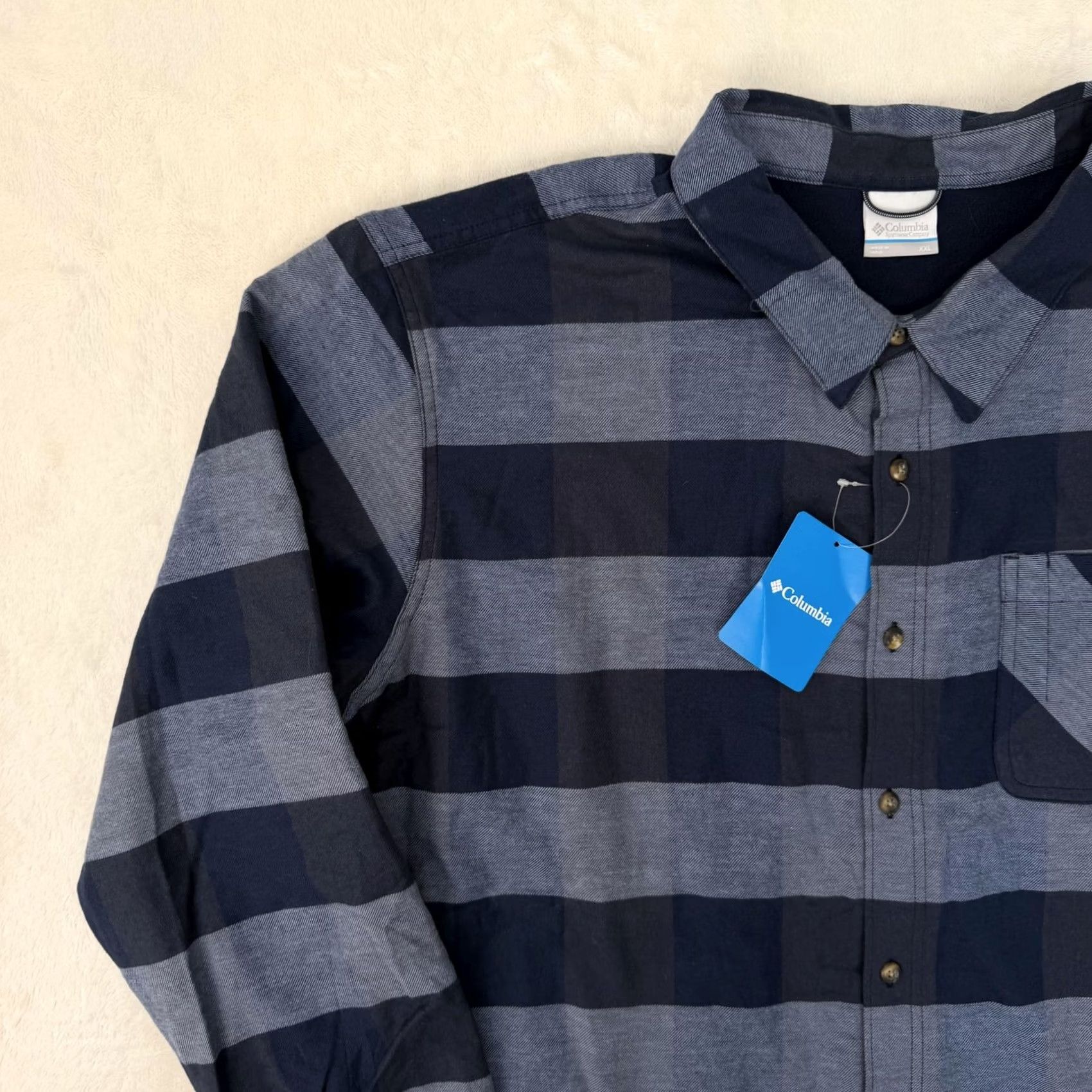 Vintage Columbia Shirt Jacket Mens 2XL Blue Stripe Flannel Lined Button Up Warm Size US XXL / EU 58 / 5 - 4 Thumbnail