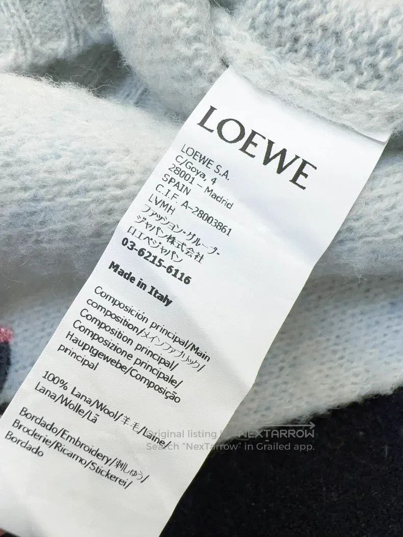 Loewe Baby Blue Misty Blue Grey Little Penguin Embroidered
